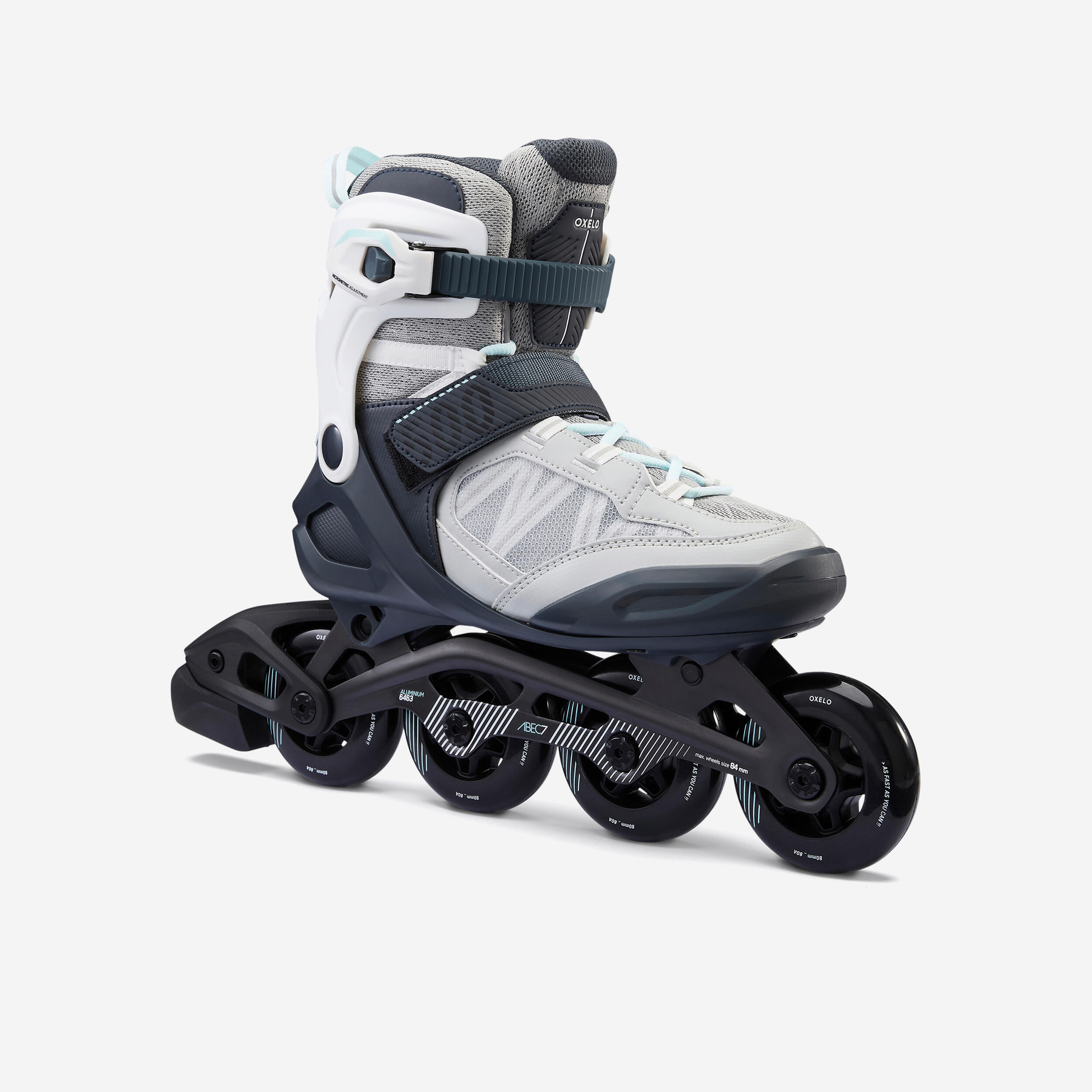 Oxelo Inline-Skates Inliner Fitness FIT500 Damen hellgrau