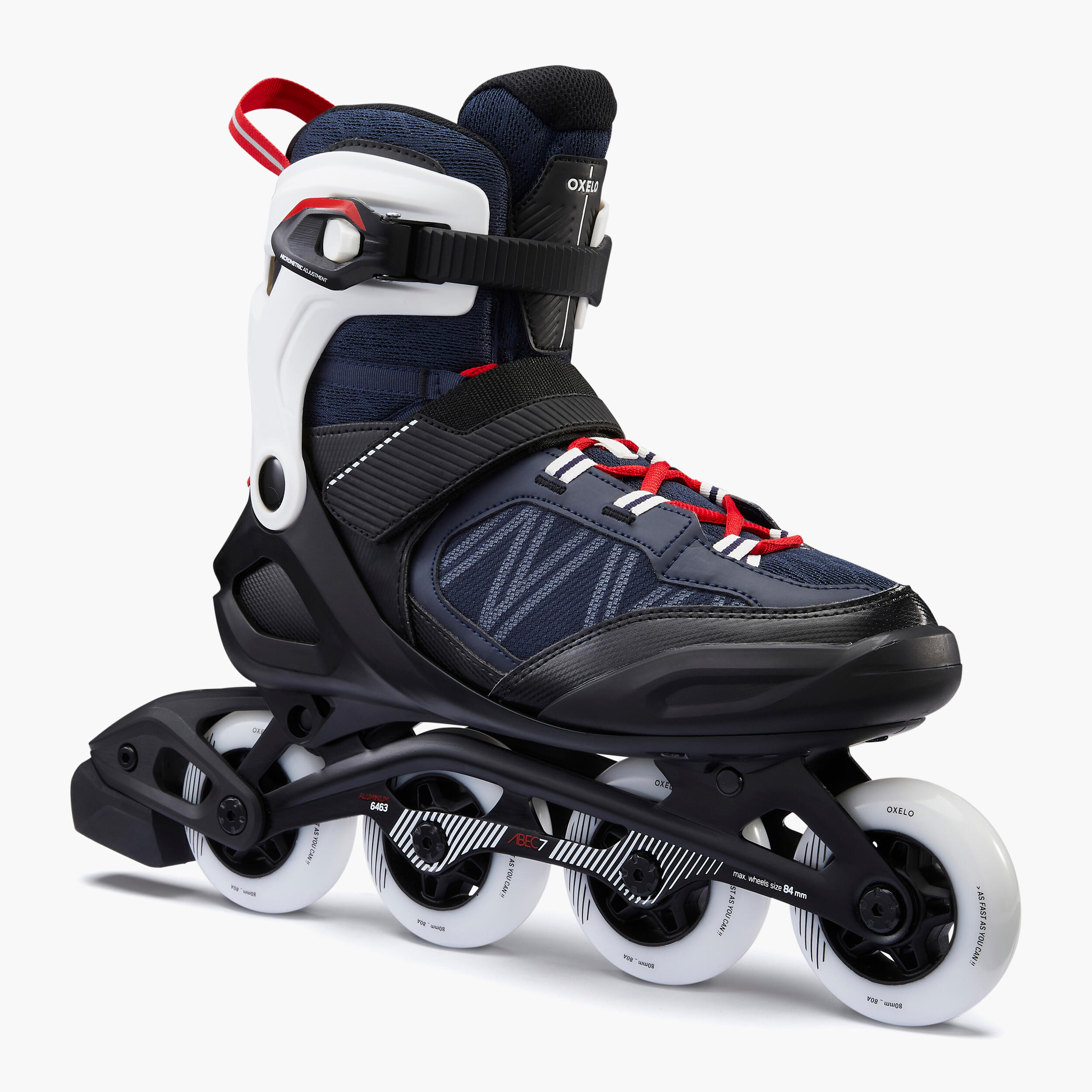 Oxelo Inlineskates Inliner Fitness FIT500 Erwachsene blau/rot