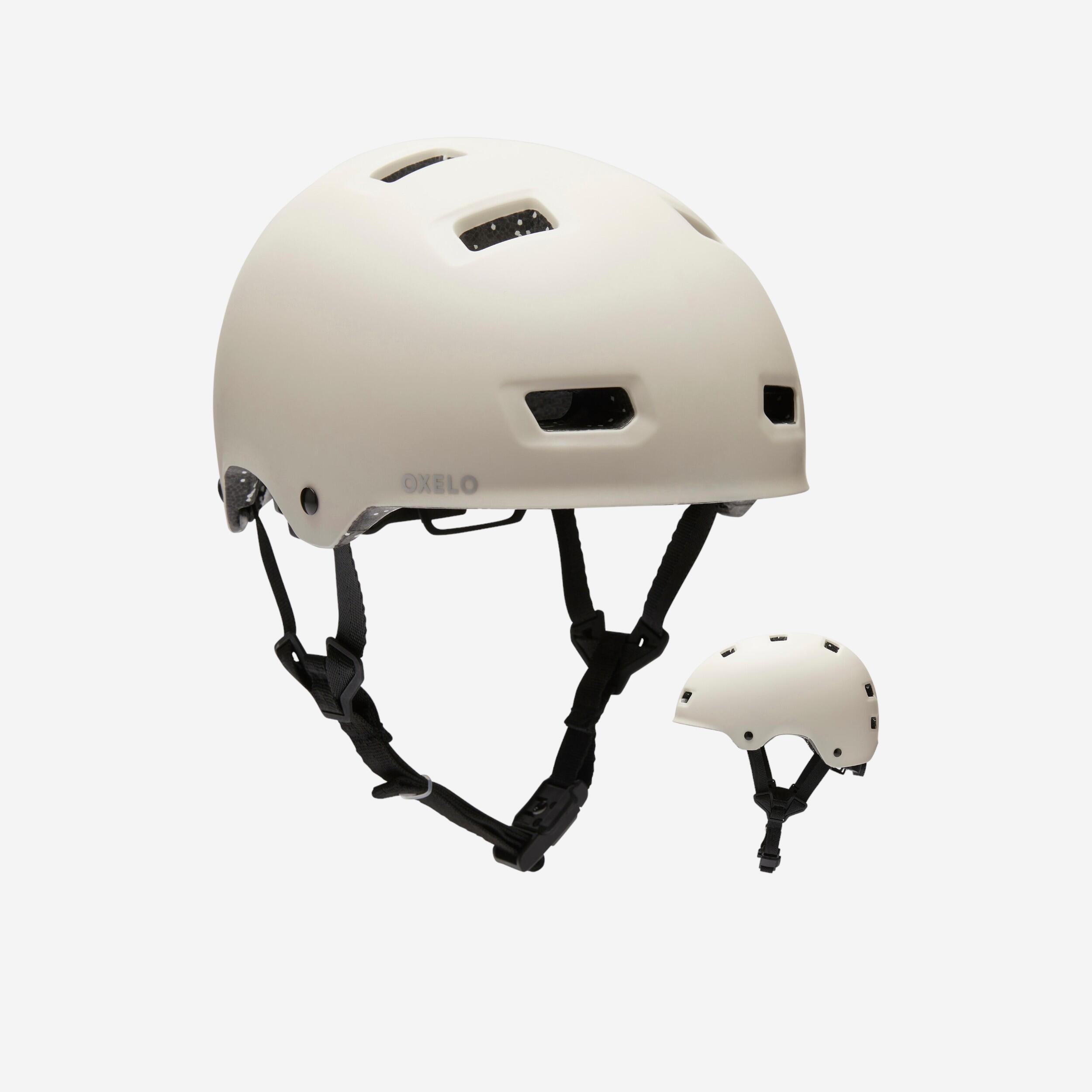 Oxelo Skaterhelm MF900 ultraleicht für Inliner Skateboard Scooter beige