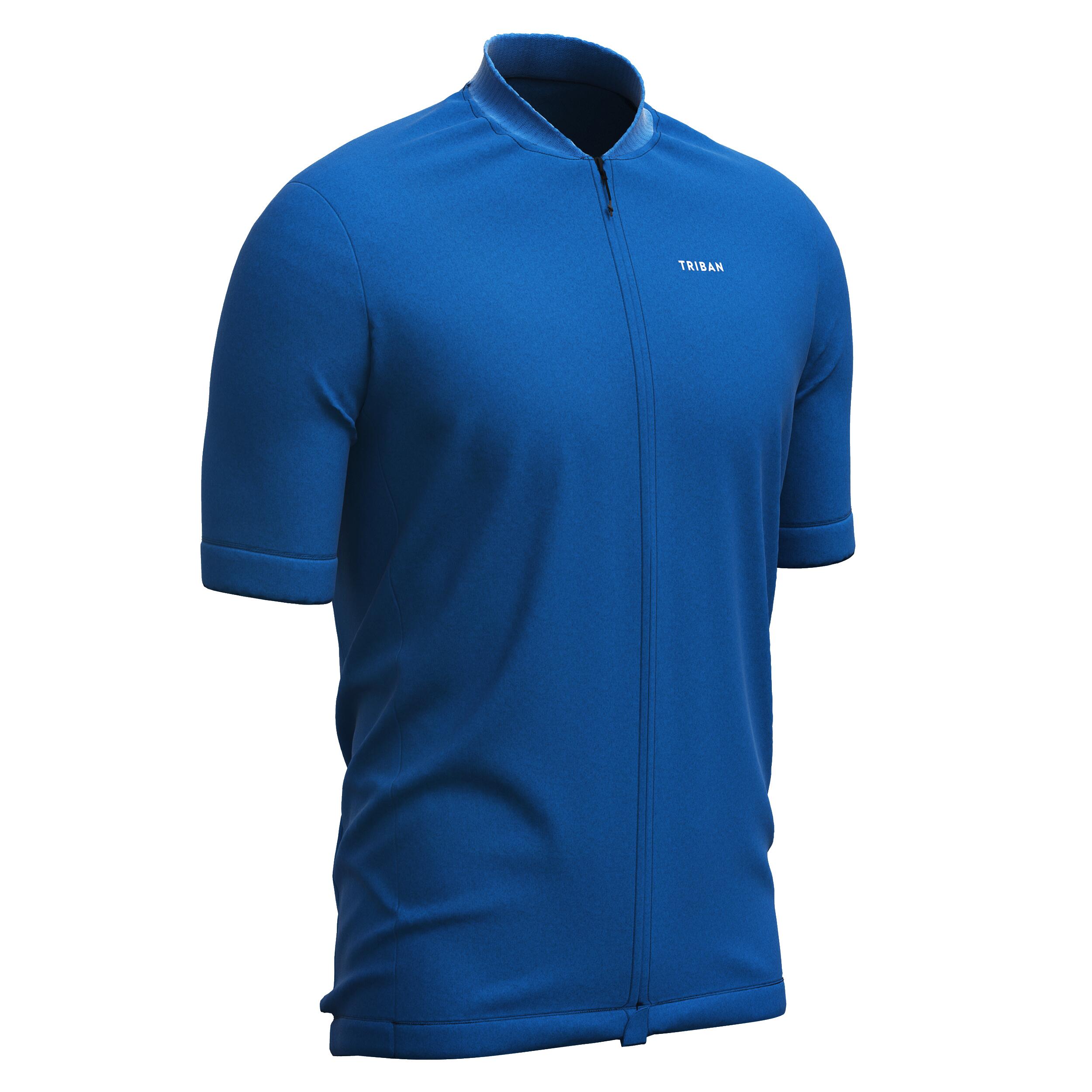 Triban Radtrikot kurzarm Rennrad Sommer Herren RC 100 schwarz