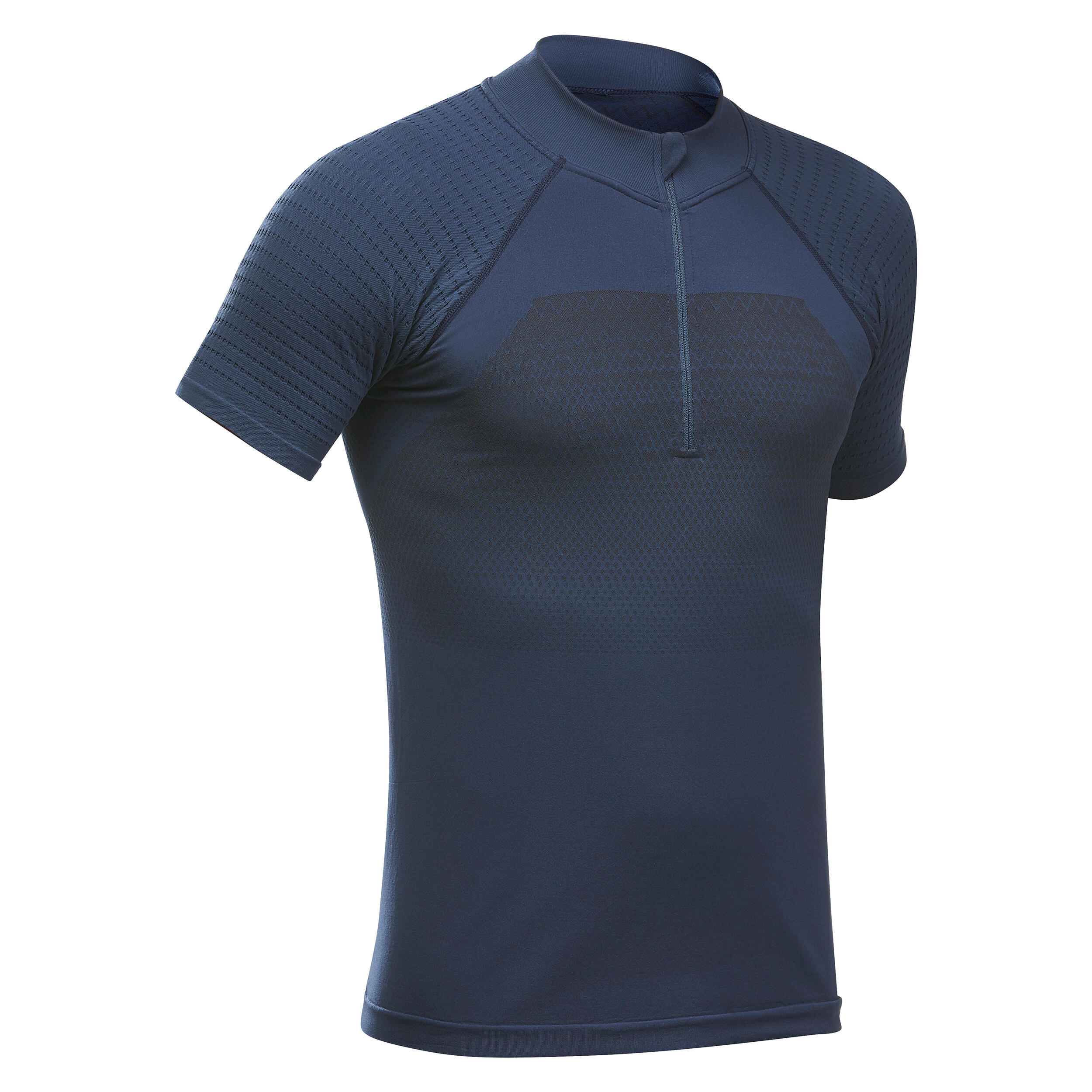 Quechua Wandershirt Bergwandern MH900 kurzarm Synthetik Herren blau