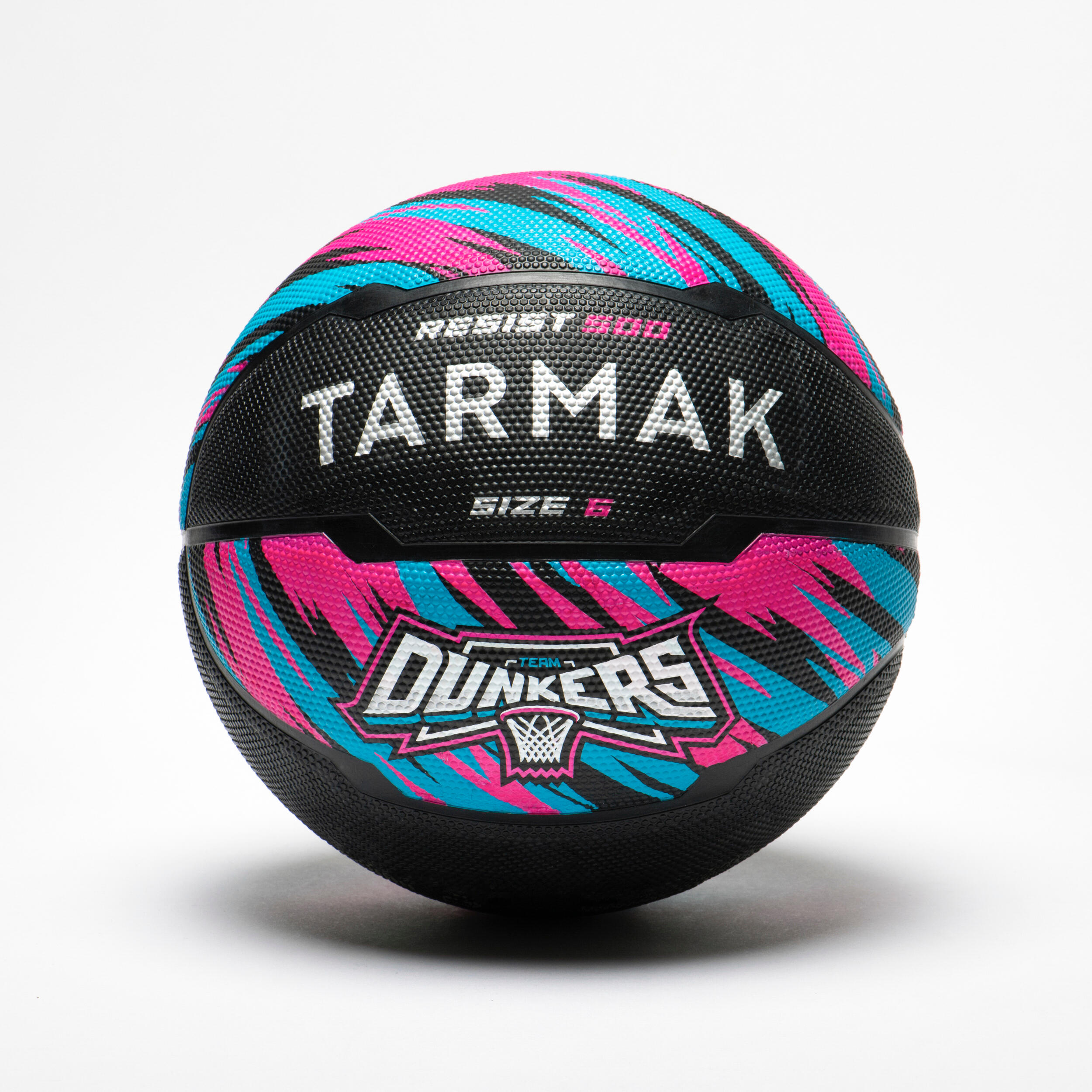 Tarmak Basketball Resist R500 Größe 6 für Kinder und Damen schwarz/rosa