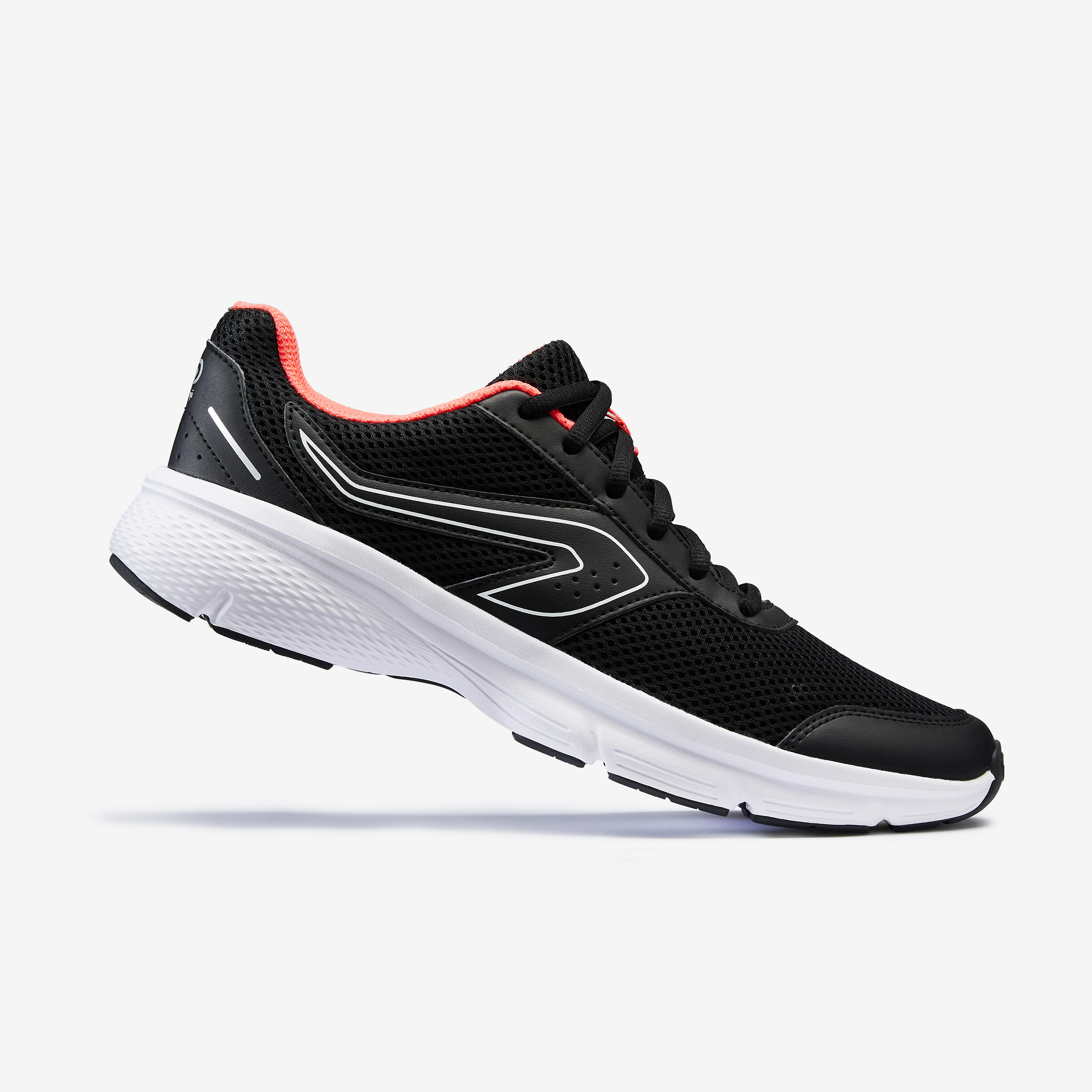 Kalenji Laufschuhe Run Cushion Damen schwarz/koralle