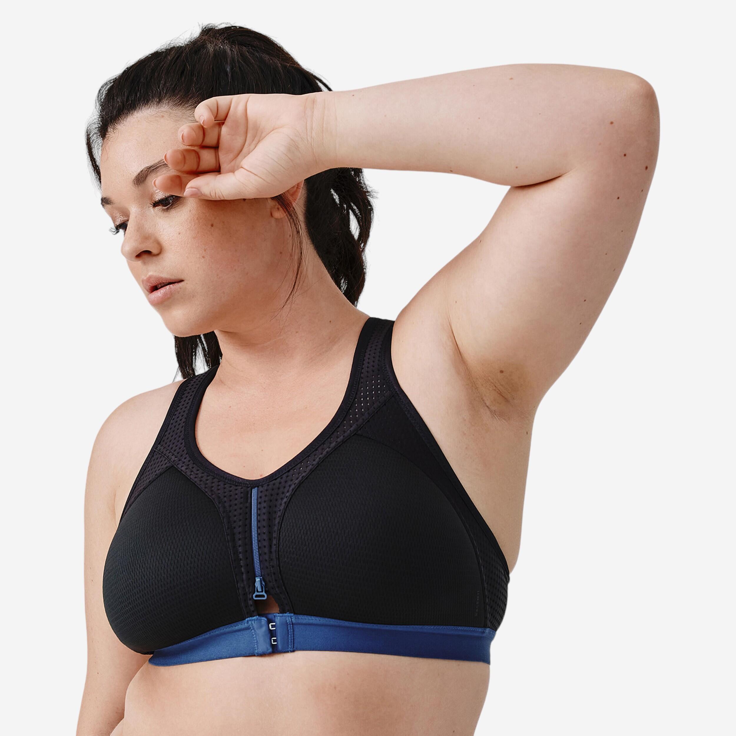 Kalenji Sport-BH Bustier Laufen Reißverschluss starker Halt