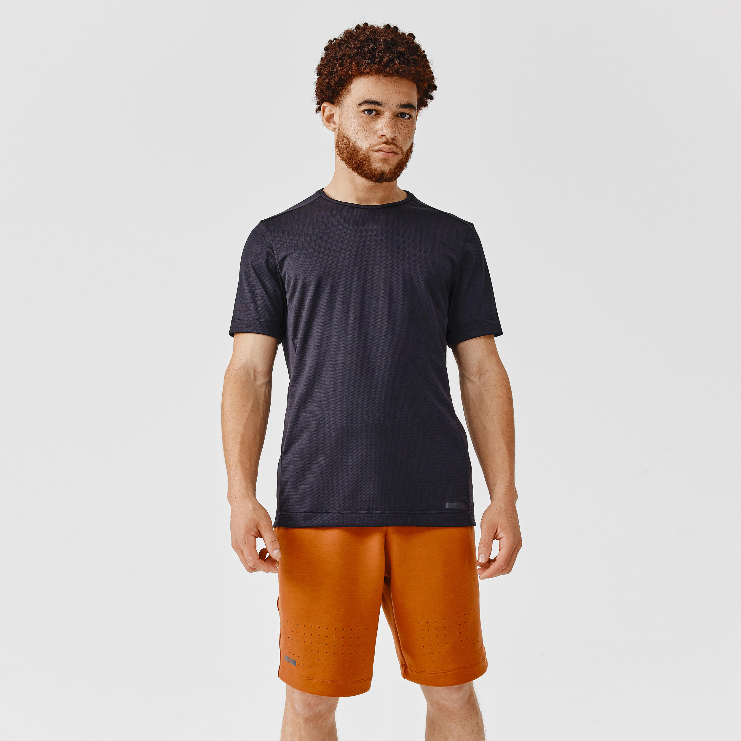 Kalenji Laufshirt kurzarm atmungsaktiv Dry Herren schwarz