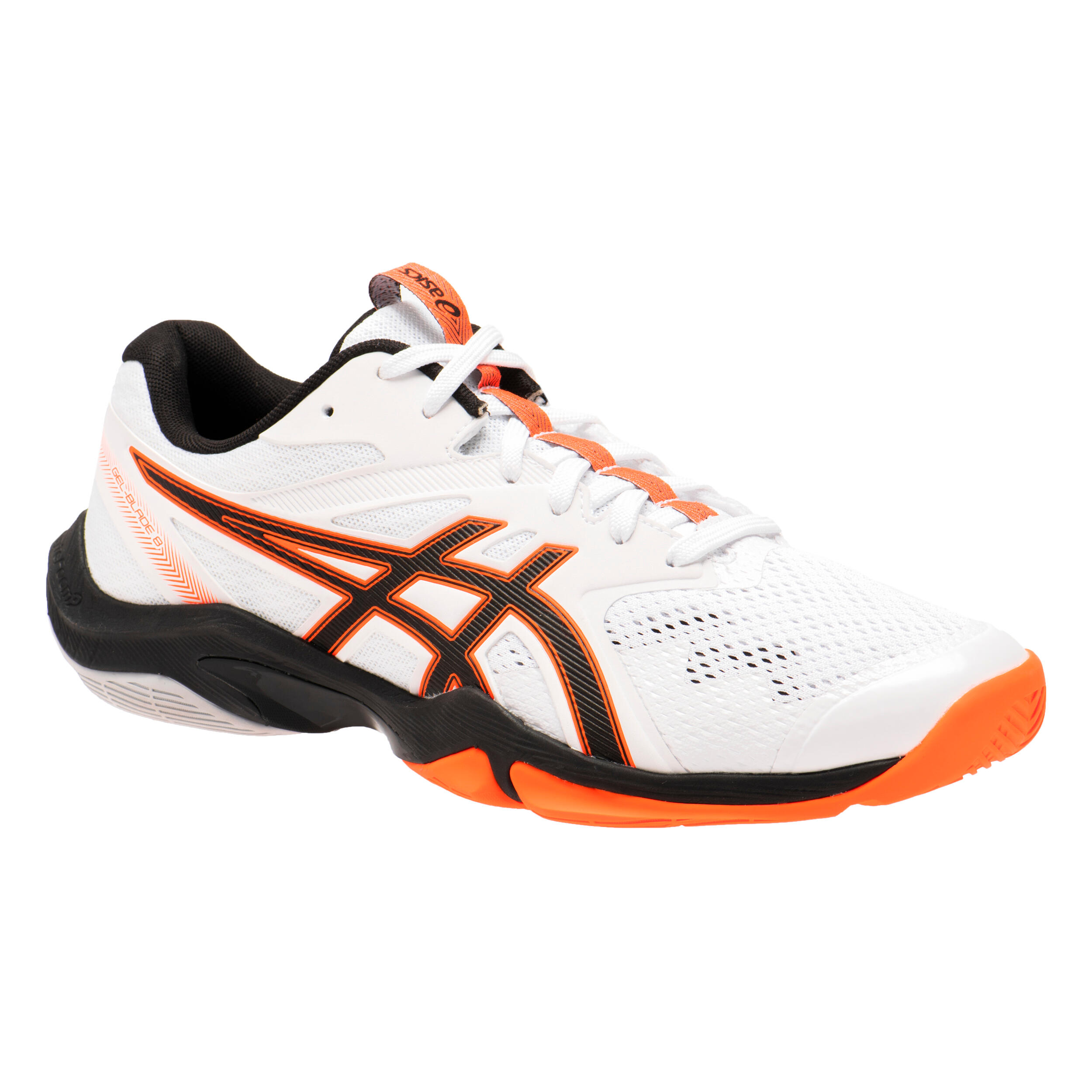 Asics Sportschuhe Squash Badminton GEL-BLADE 8 Herren weiss/orange
