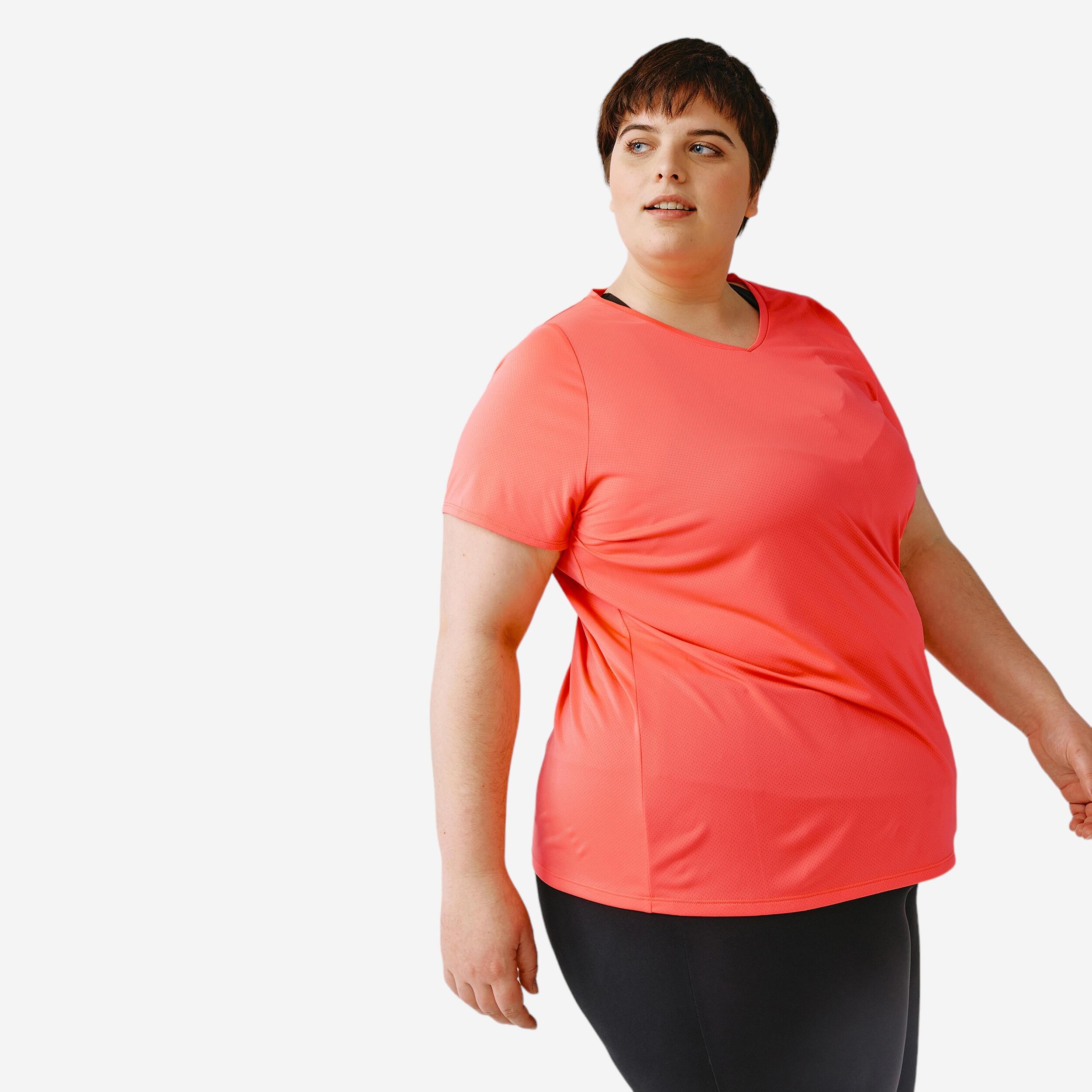 Kalenji Laufshirt Dry kurzarm atmungsaktiv grosse Grösse Damen rosa