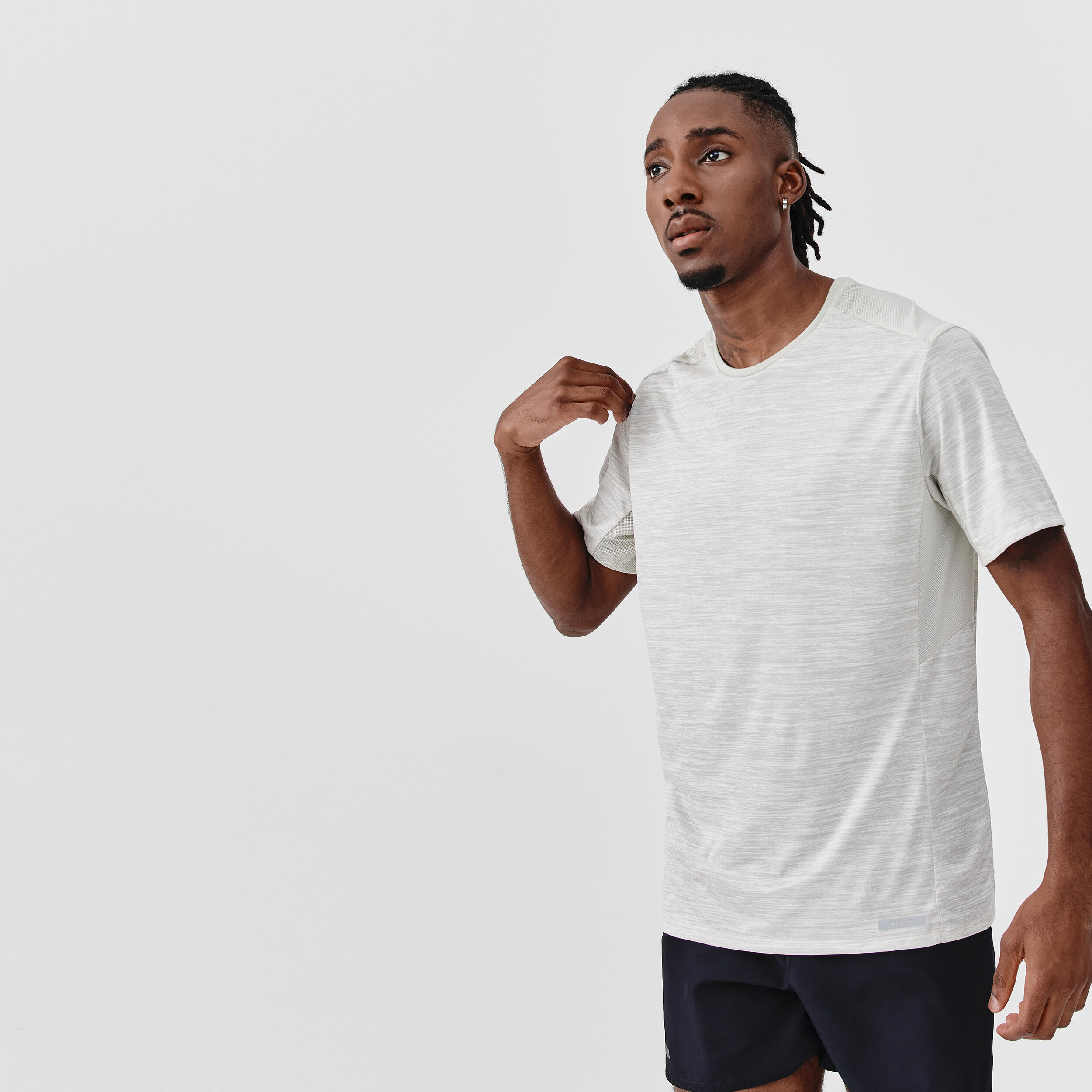 Kalenji Laufshirt kurzarm atmungsaktiv Dry+ Herren creme