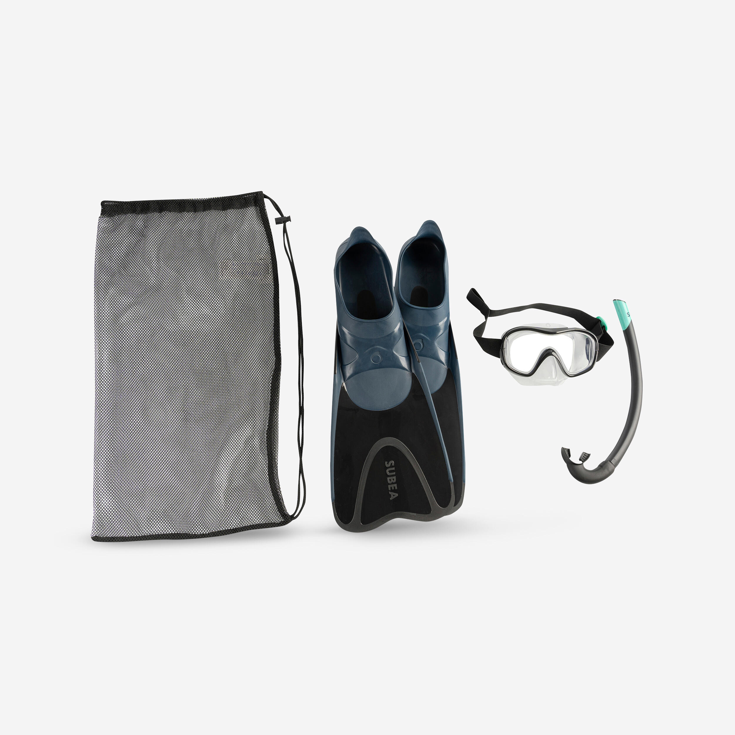 Subea Schnorchel-Set SNK 500 mit Maske Flossen Schnorchel Damen/Herren blaugrün