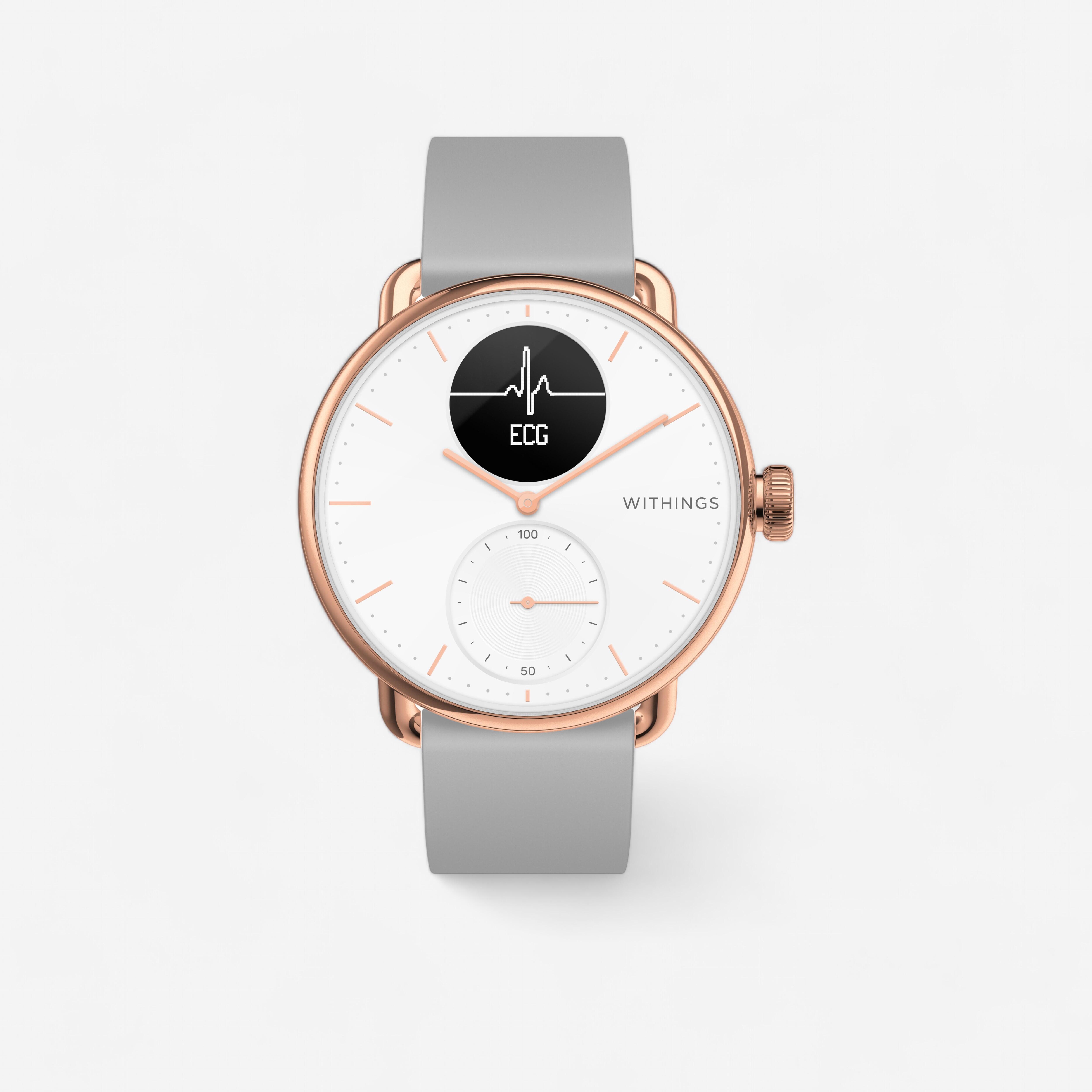 Withings GPS-Uhr Smartwatch Withings ScanWatch rosa/gold