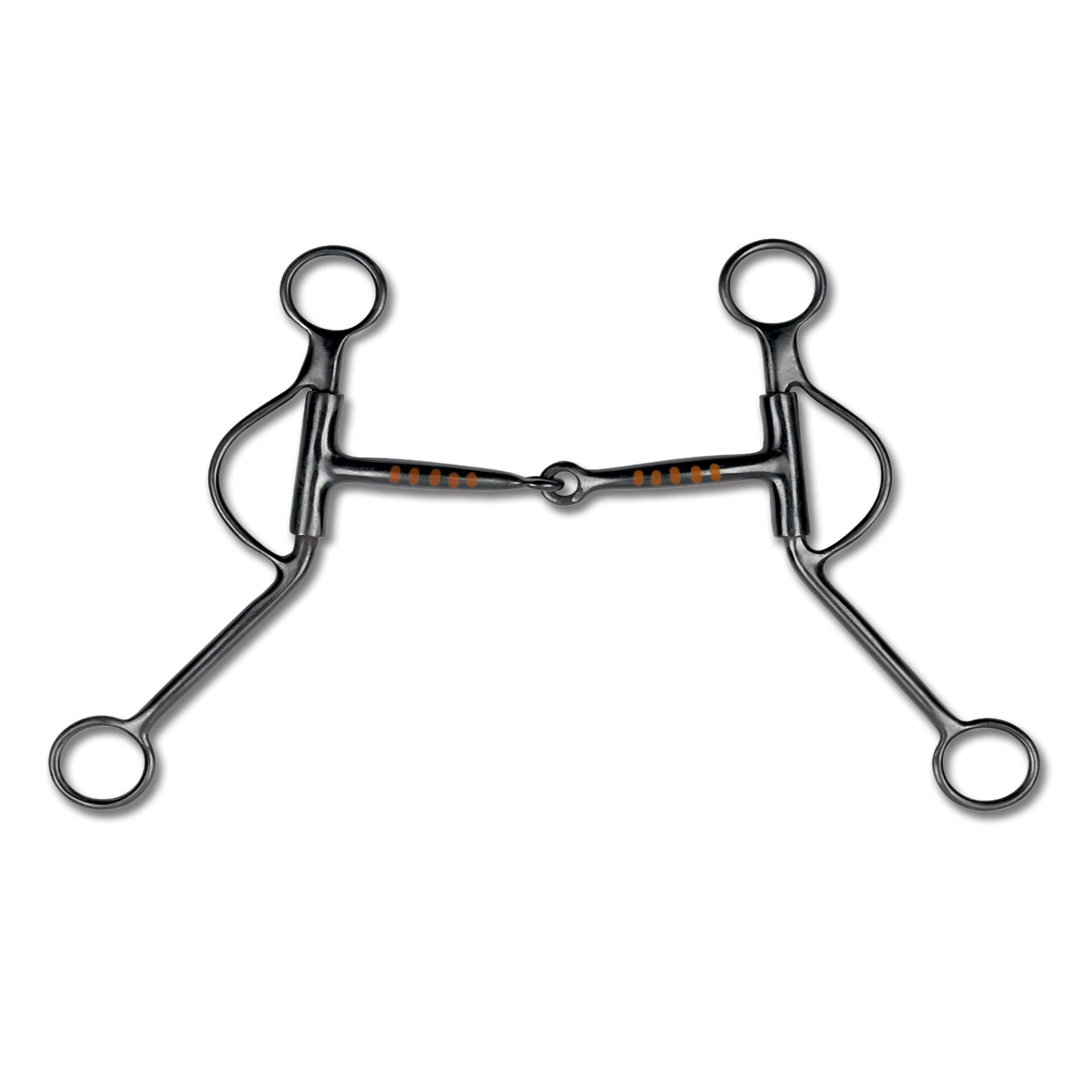 Waldhausen Snaffle Bit mit Shanks Western-Gebiss einfach gebrochen mit Kupfer
