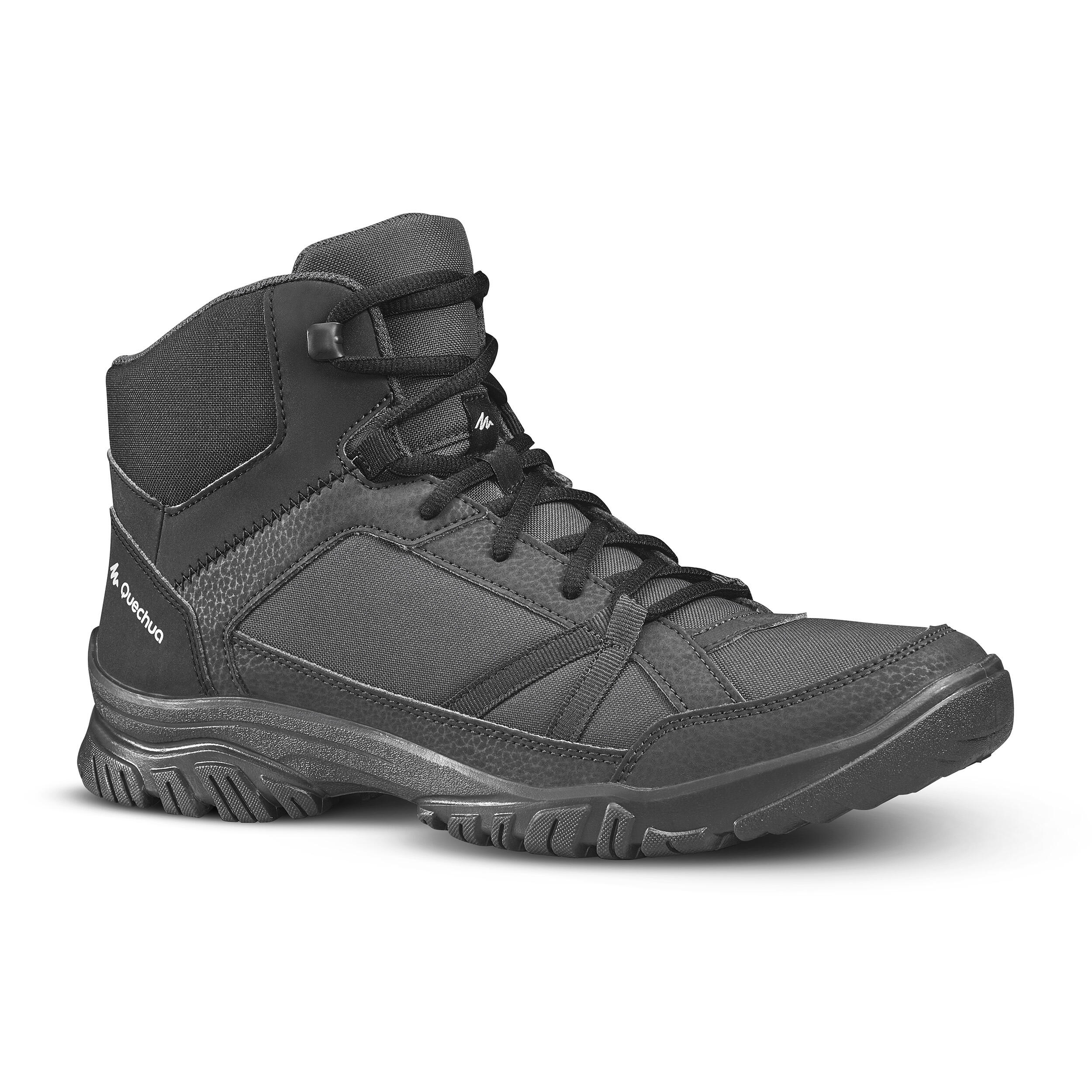 Quechua Wanderschuhe Naturwandern NH100 halbhoch Herren schwarz