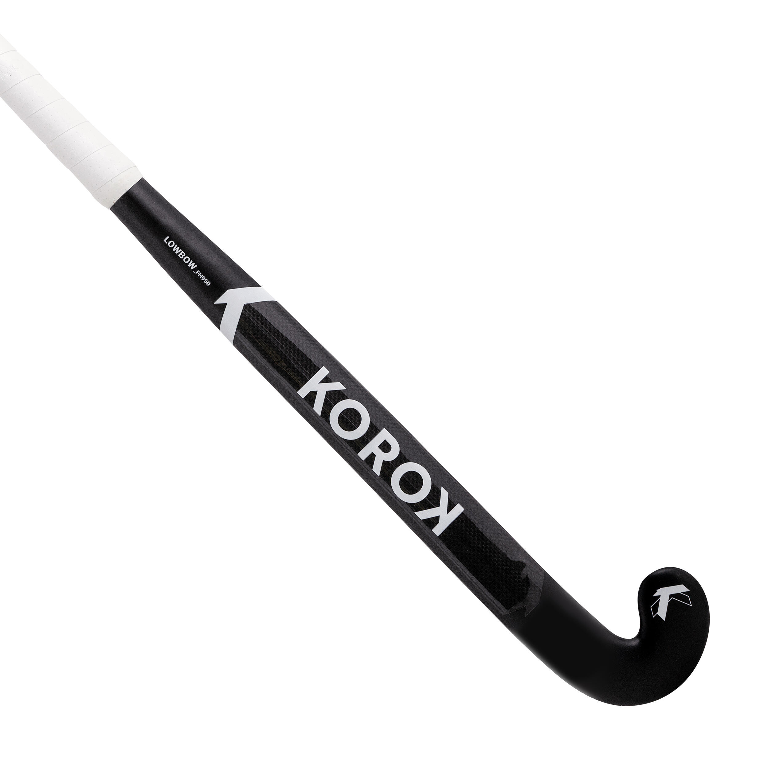 Korok Hallenhockeyschläger FH950 Experte Low Bow 50% Carbon Damen/Herren schwarz/weiss