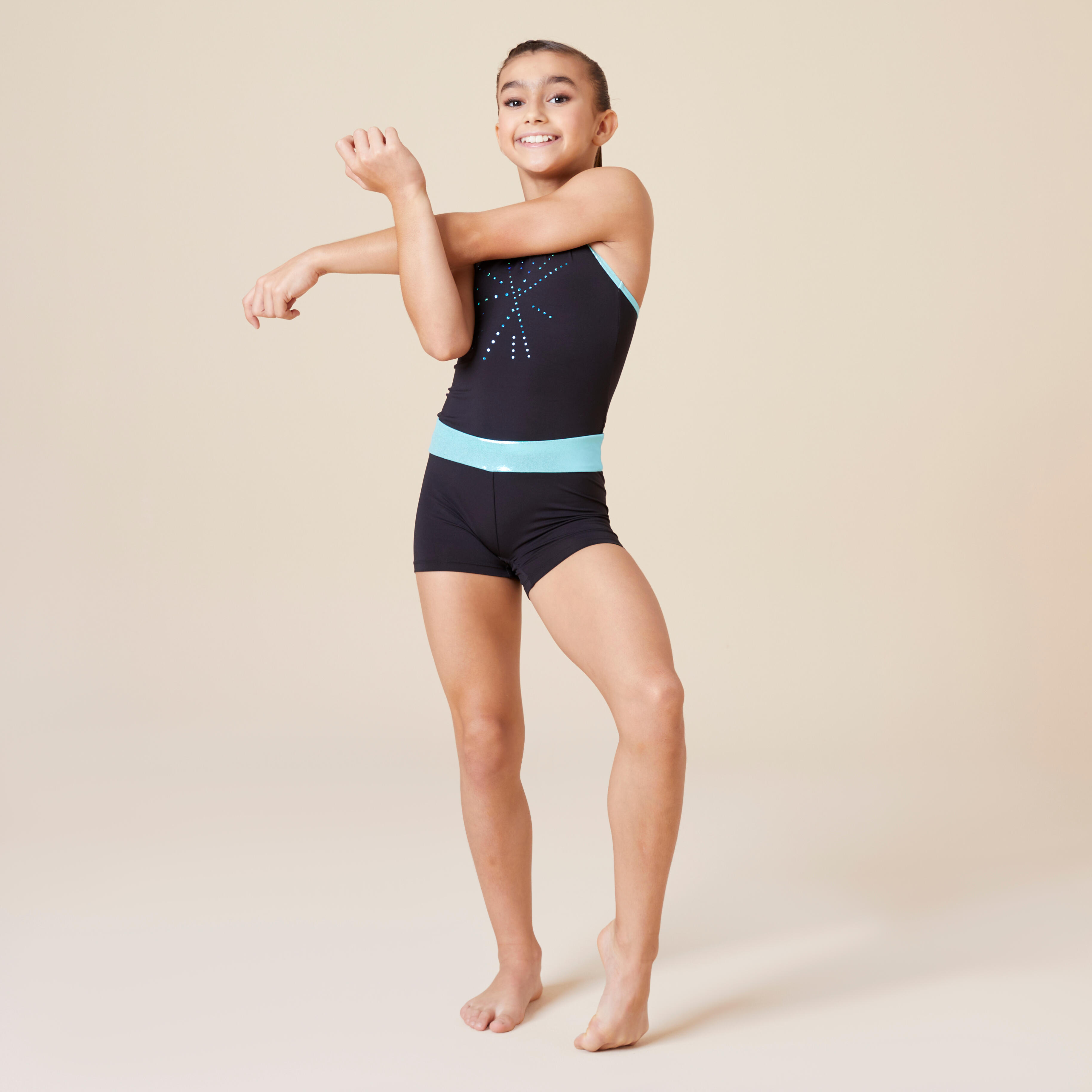 Domyos Kombishorts Kunstturnen Mädchen blau