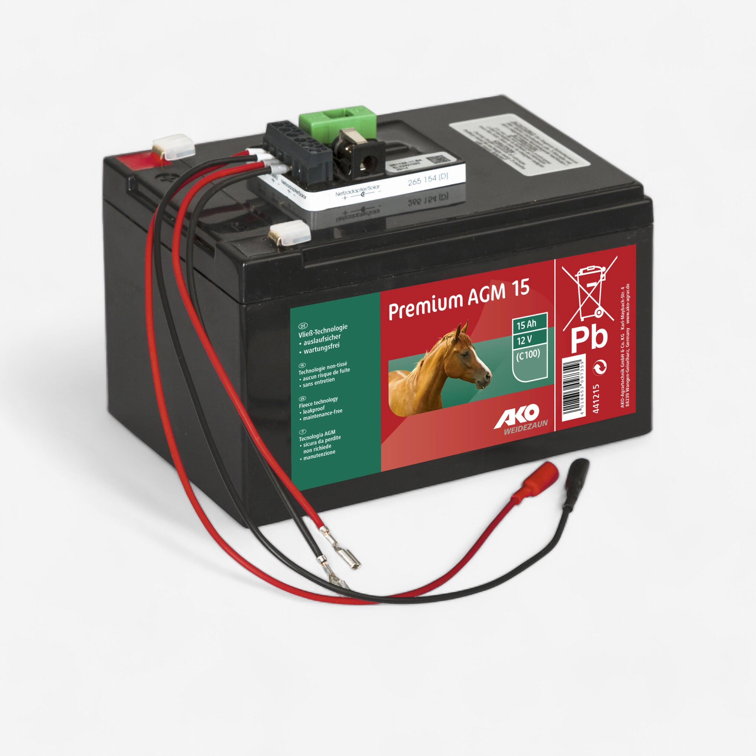 Ako Gel-Akku 15Ah 12V für Elektroweidezaungerät Reitsport