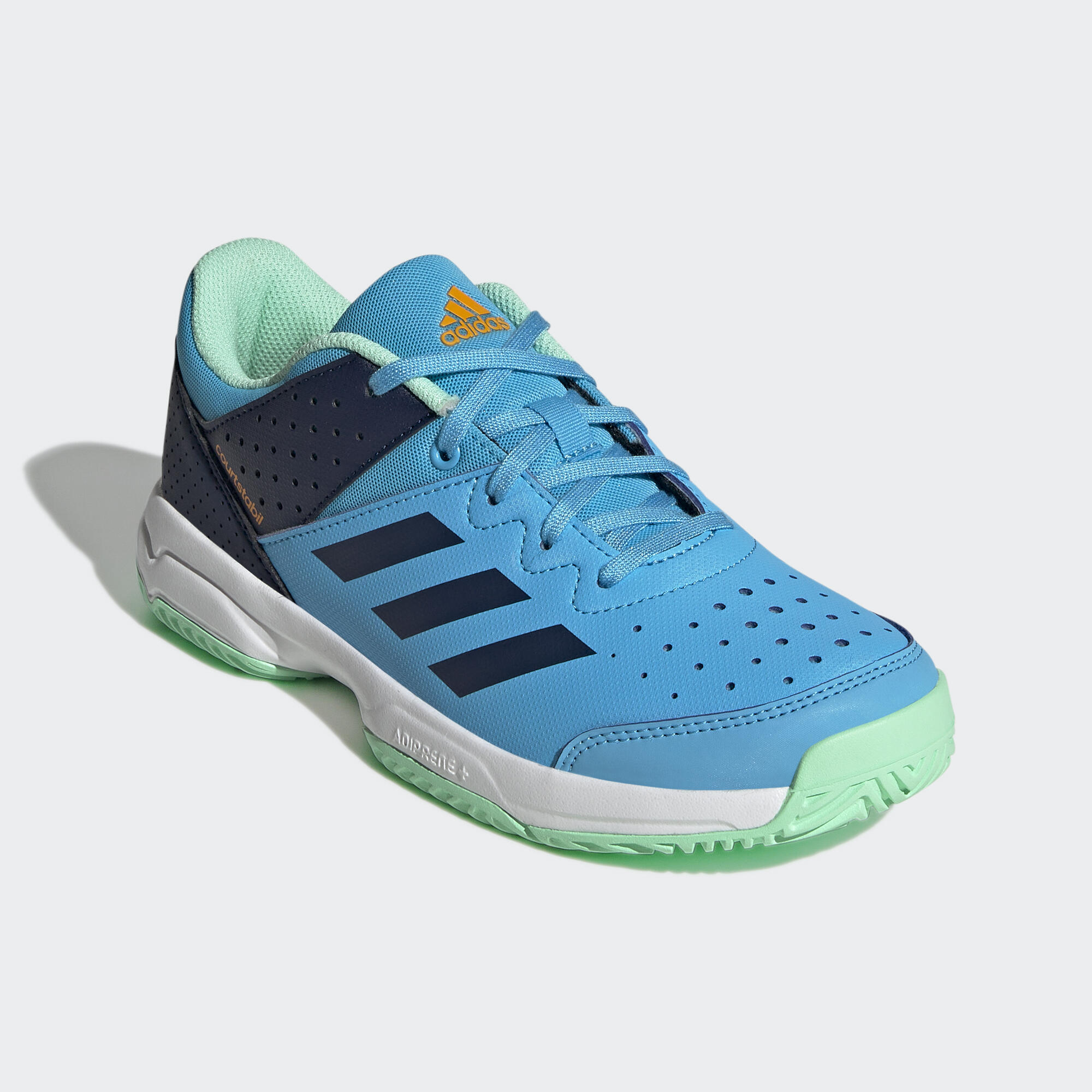 Adidas Badmintonschuhe Court Stabil Kinder hellblau