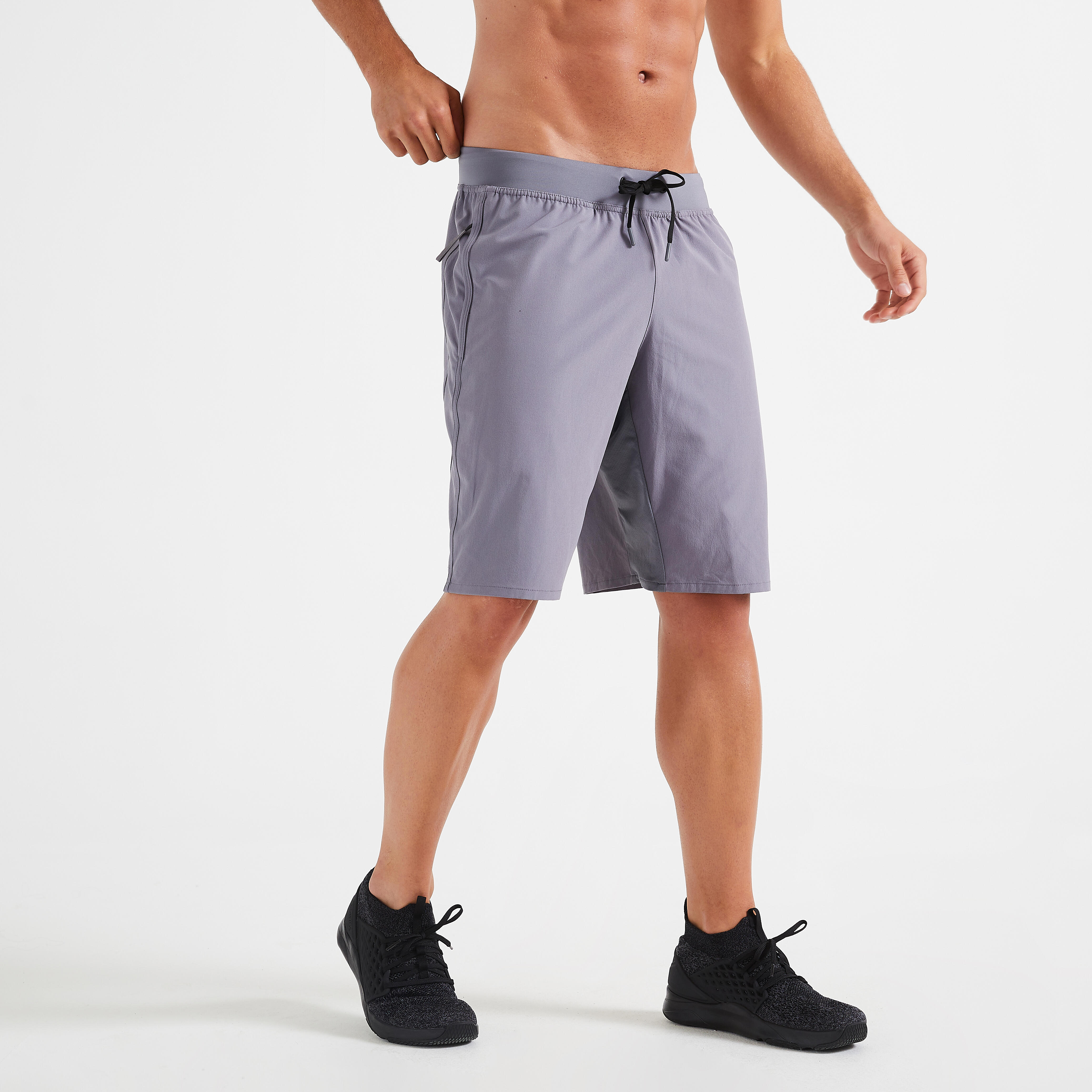 Domyos Shorts 500 Fitness atmungsaktiv RV-Taschen Herren schwarz