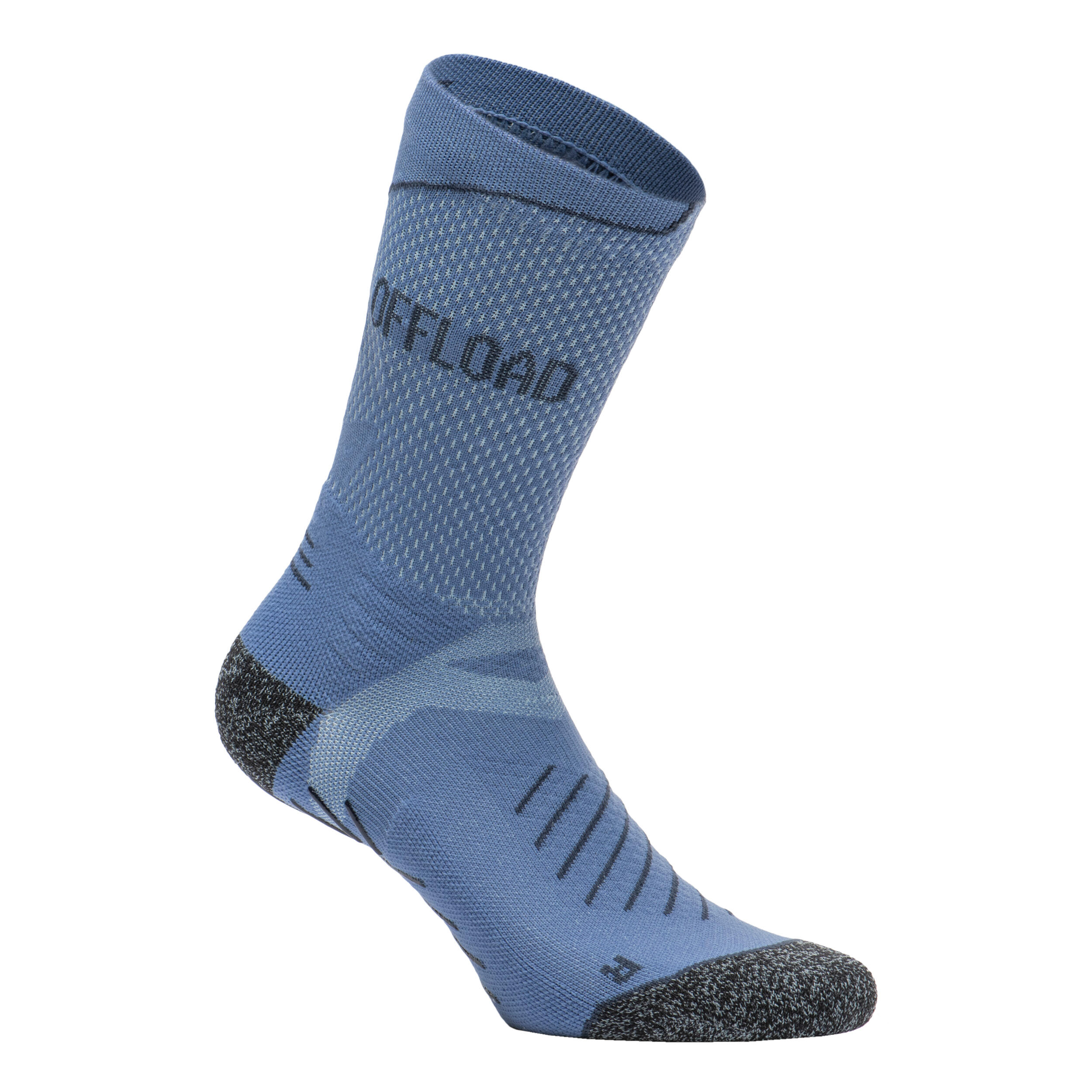 Offload Rugby-Stutzenstrümpfe Mid Damen blau/grau