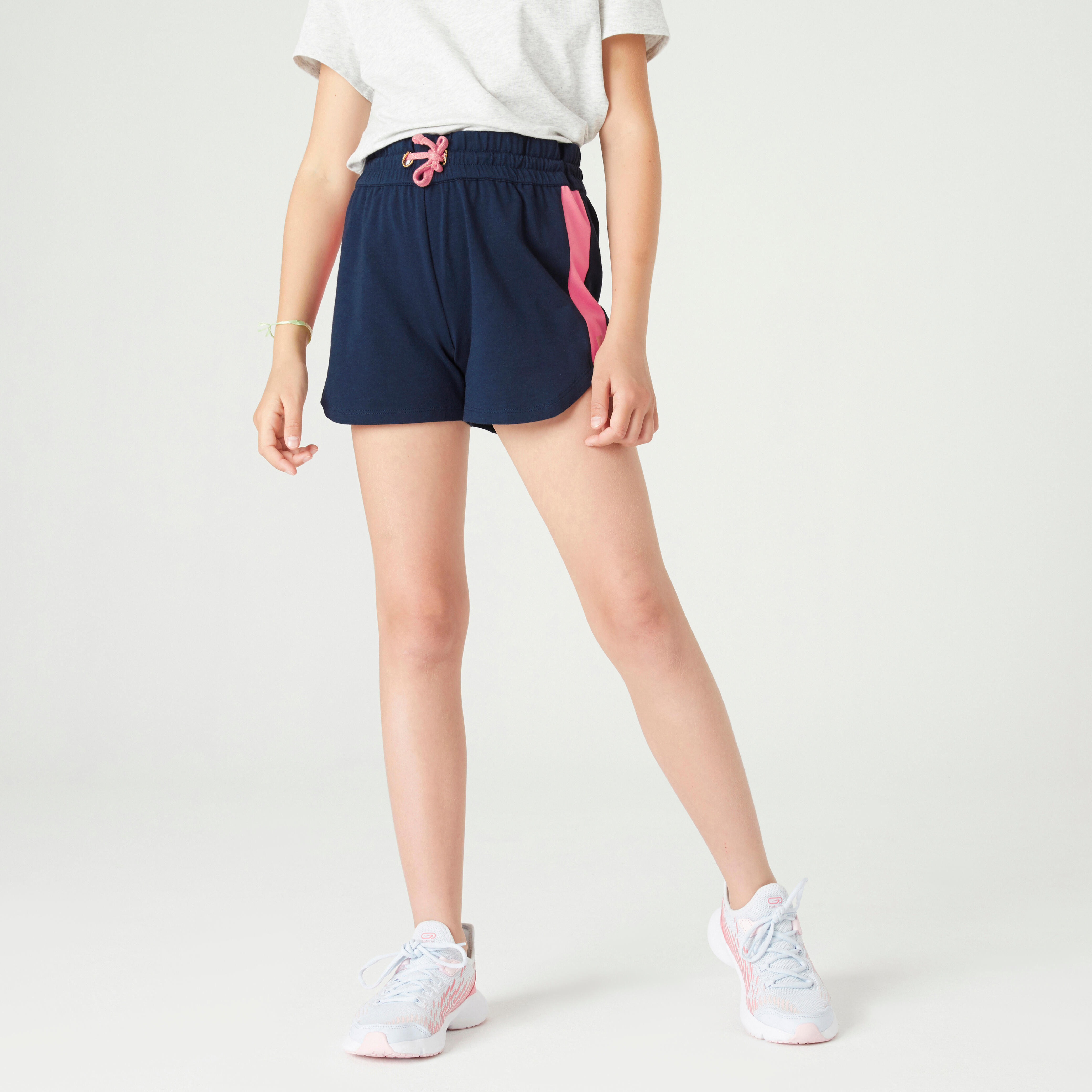 Domyos Shorts Baumwolle Kinder marineblau