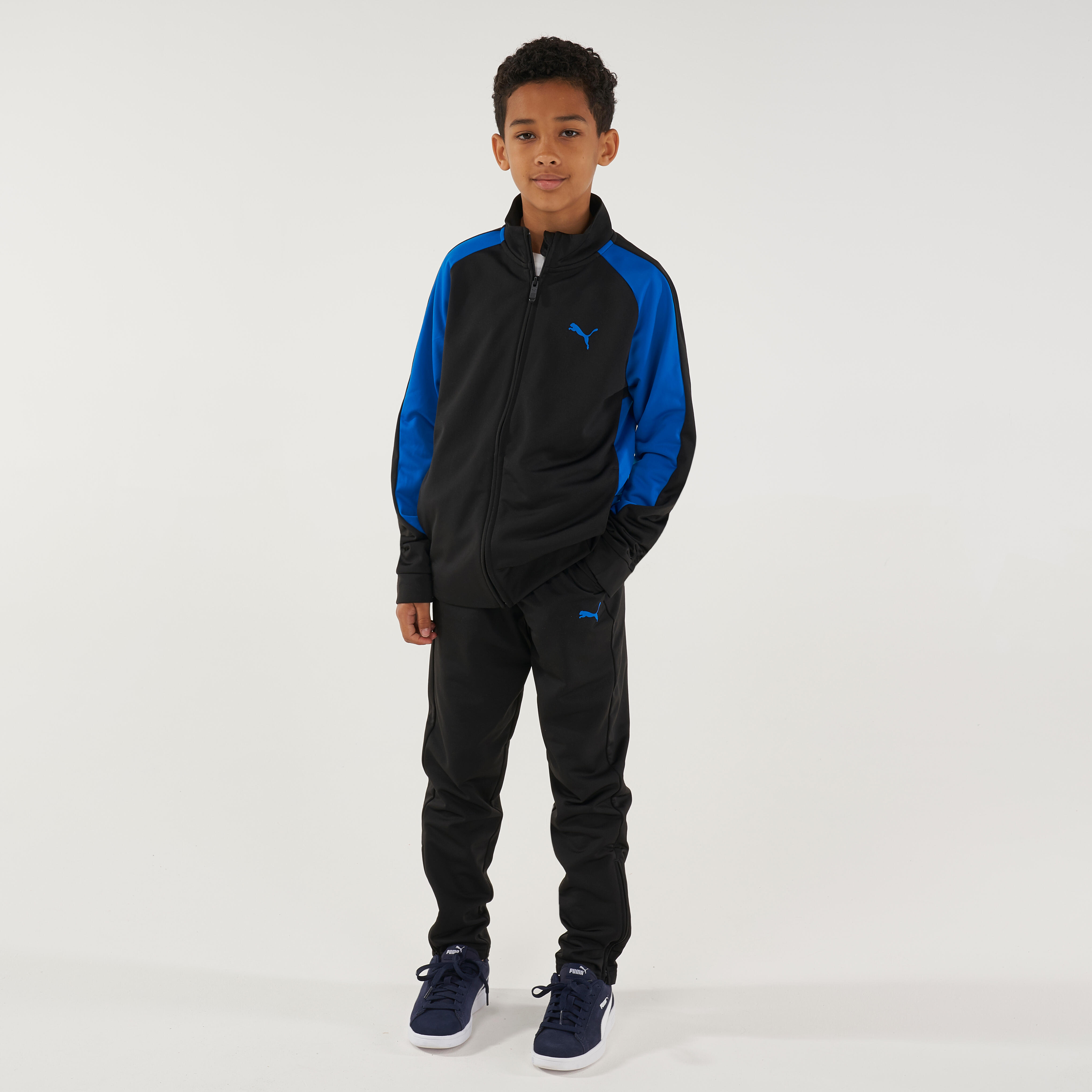 Puma Trainingsanzug Kinder Synthetik atmungsaktiv - schwarz/blau