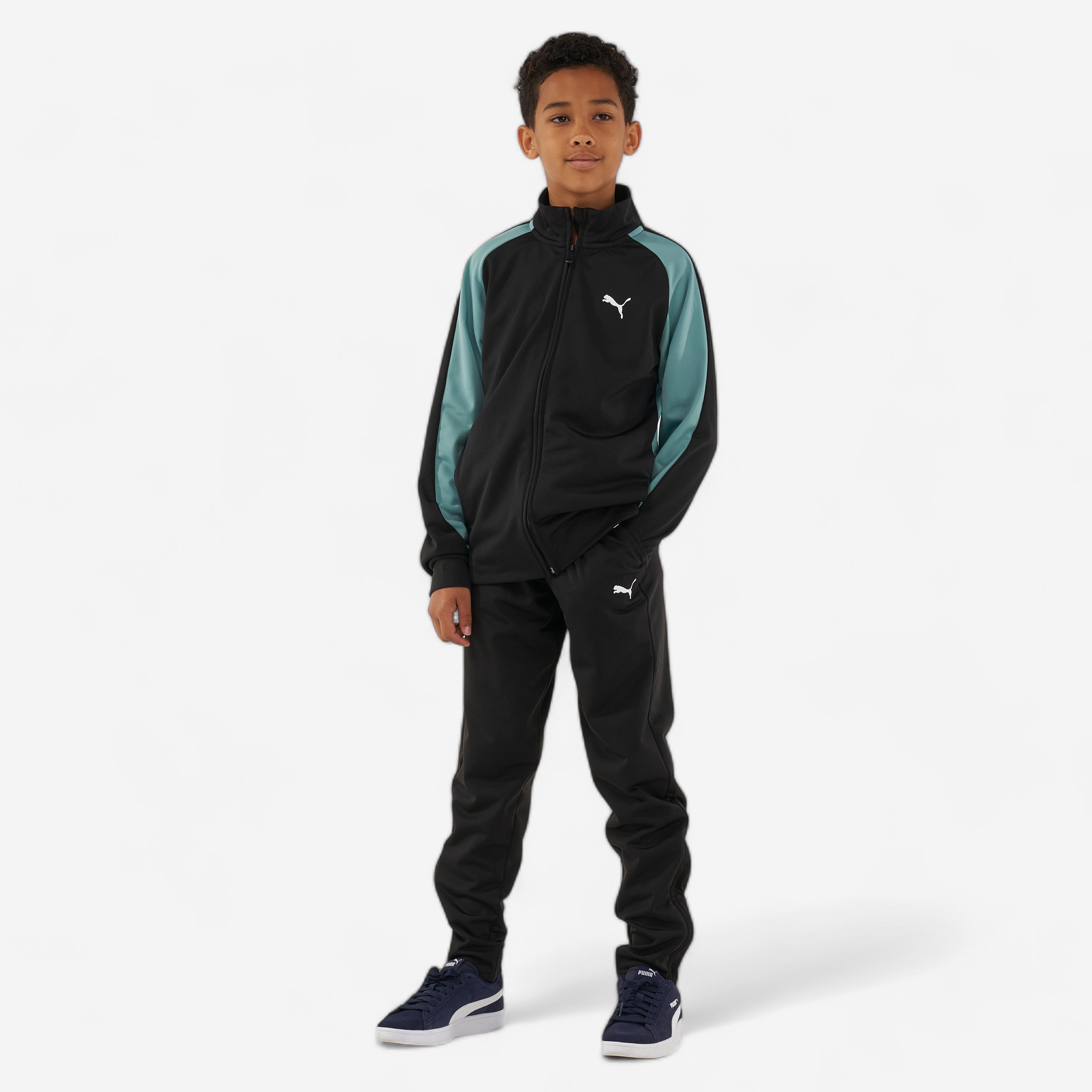 Puma Trainingsanzug Kinder Synthetik atmungsaktiv - schwarz/grün