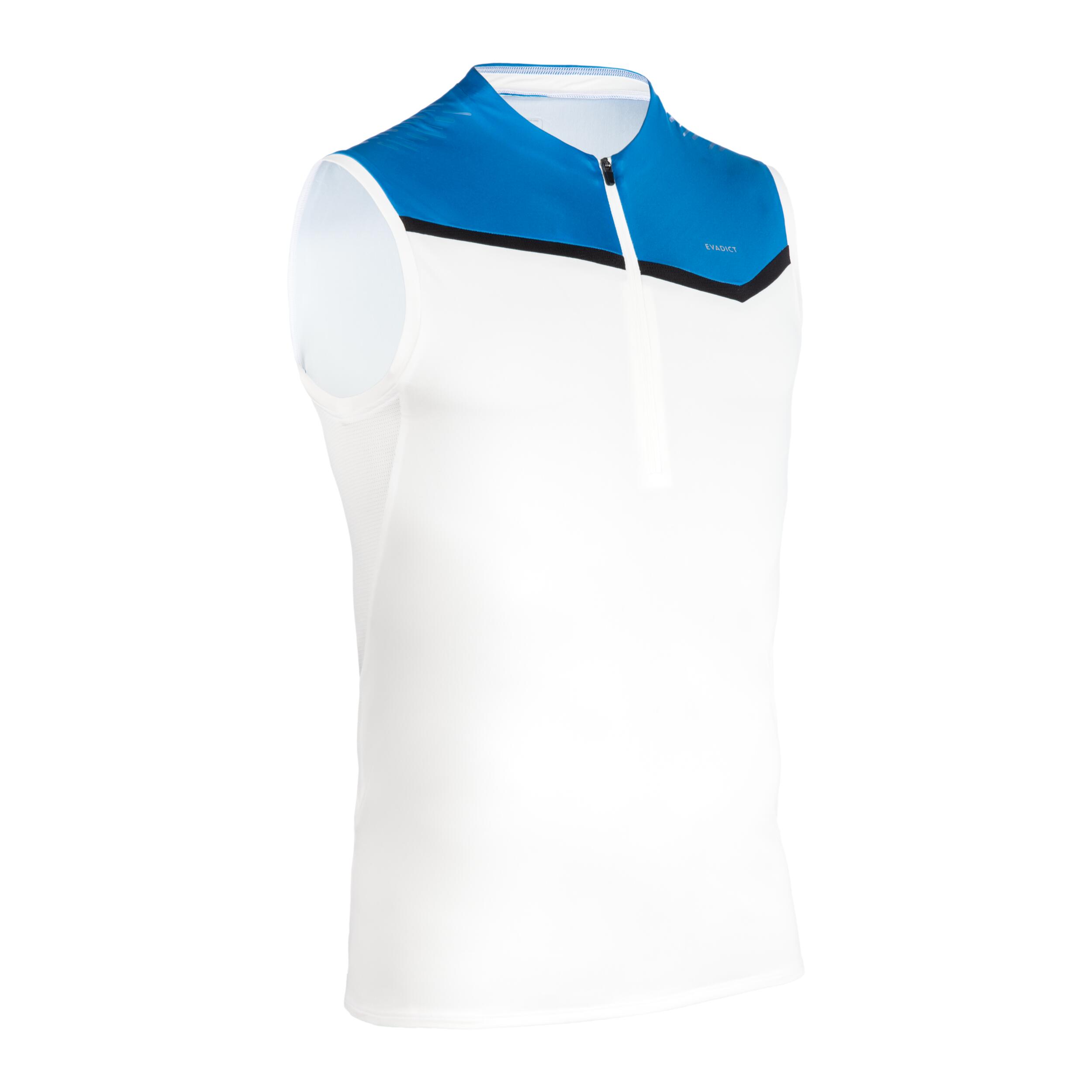 Evadict Laufshirt ärmellos Tank-Top Trail Zipp Herren blau