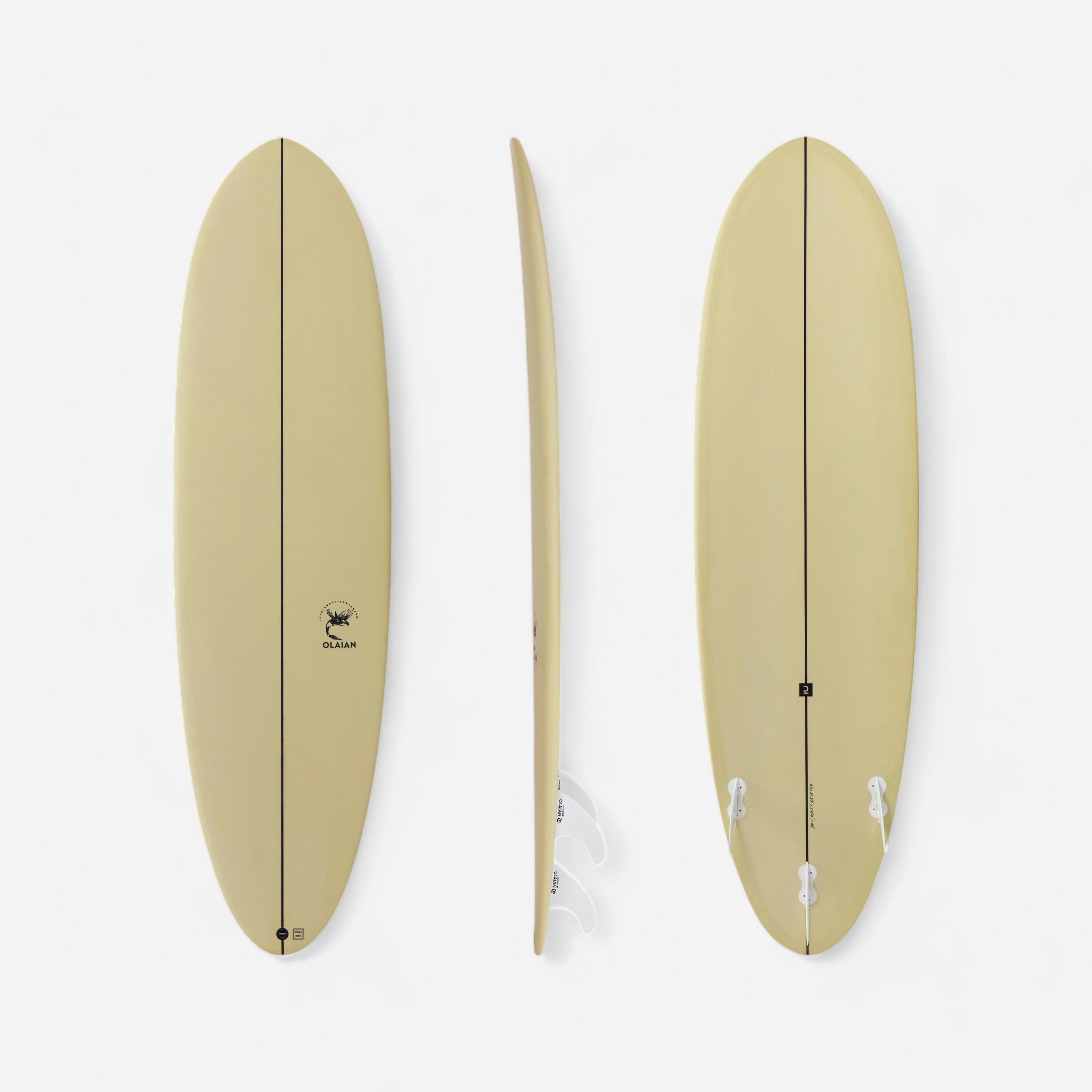 Olaian Surfboard 500 Hybrid 6'4" mit drei Finnen