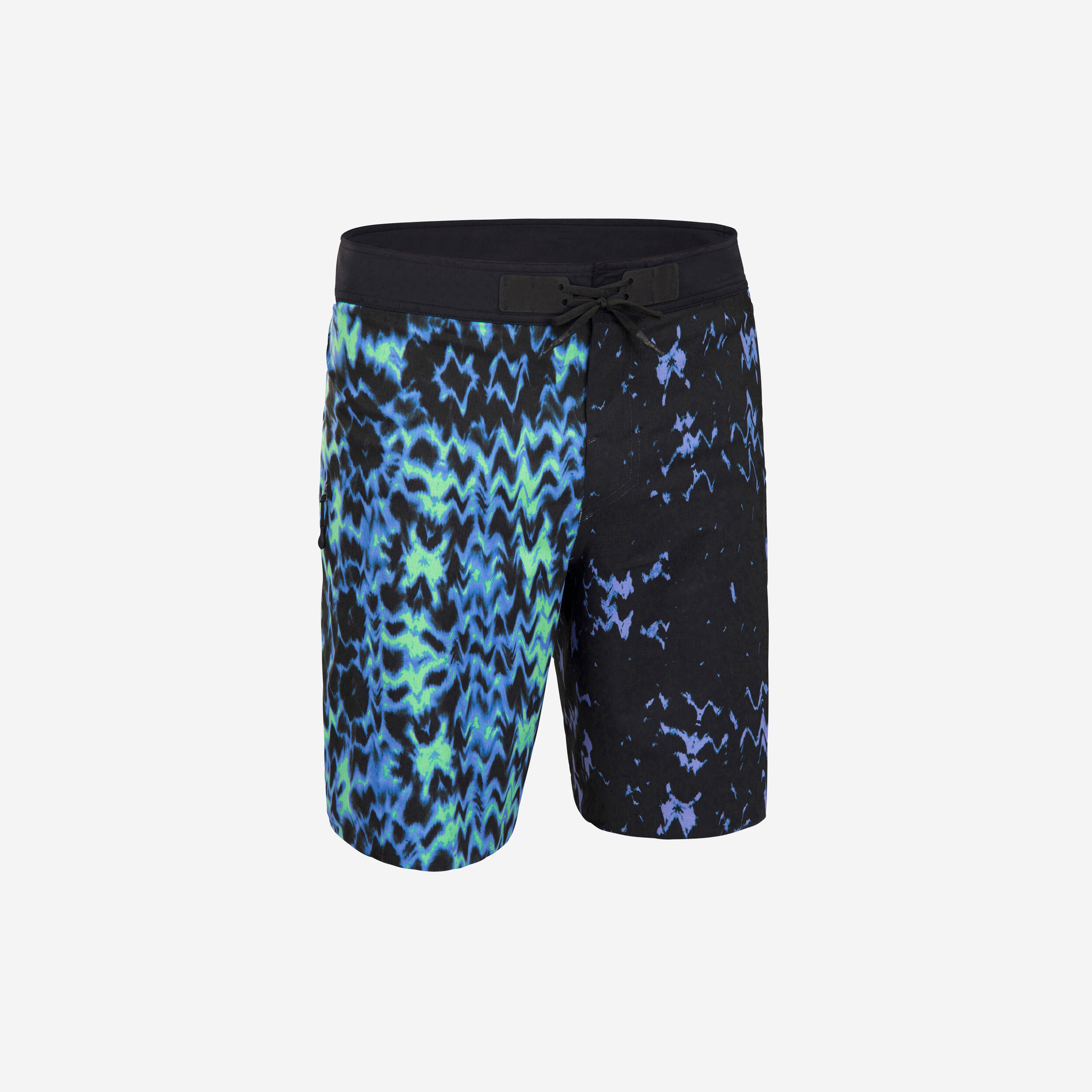 Olaian Boardshorts Surfen Herren mittellang 900 Vibes purple schwarz/blau