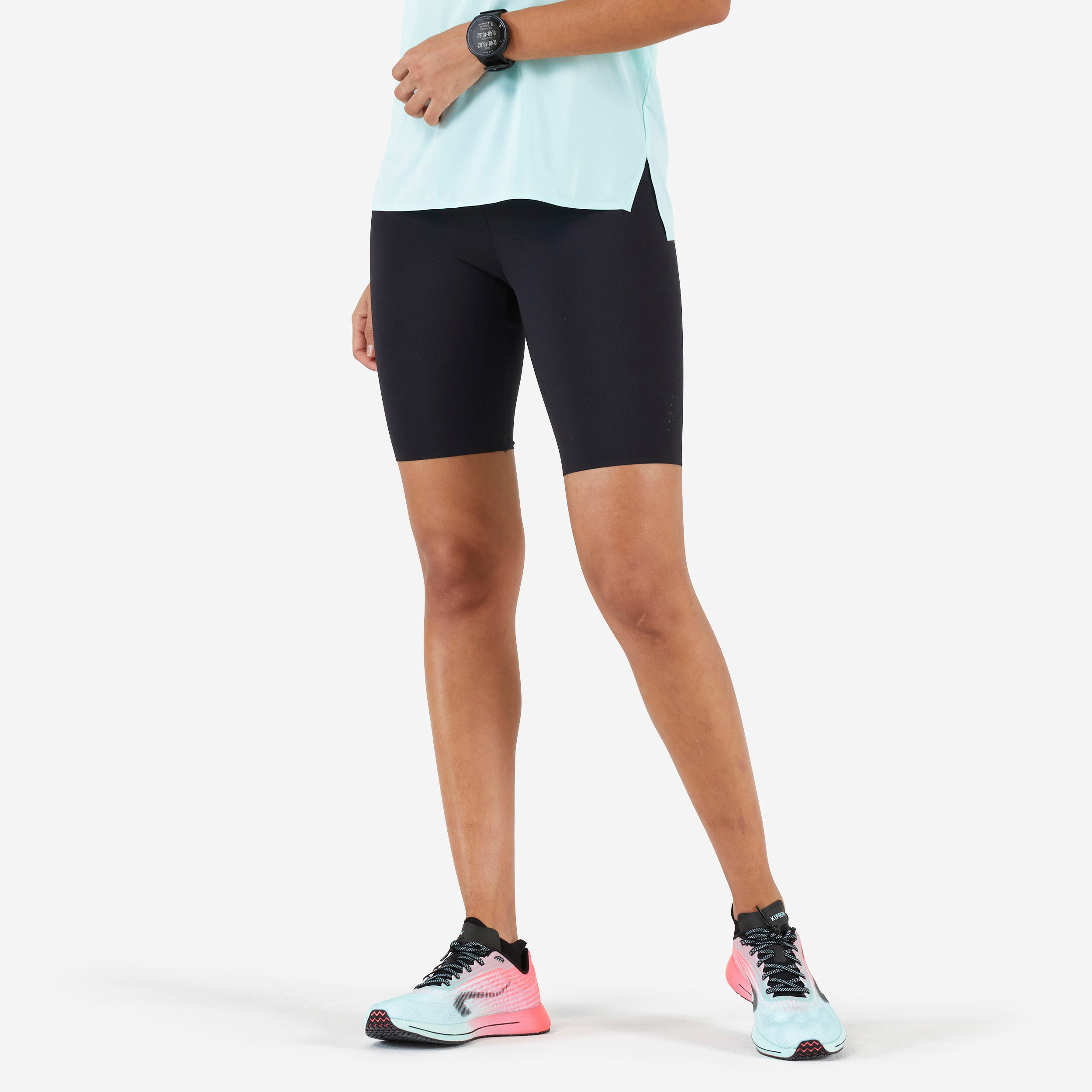 Kiprun Laufshorts Tights Kiprun Support Damen schwarz
