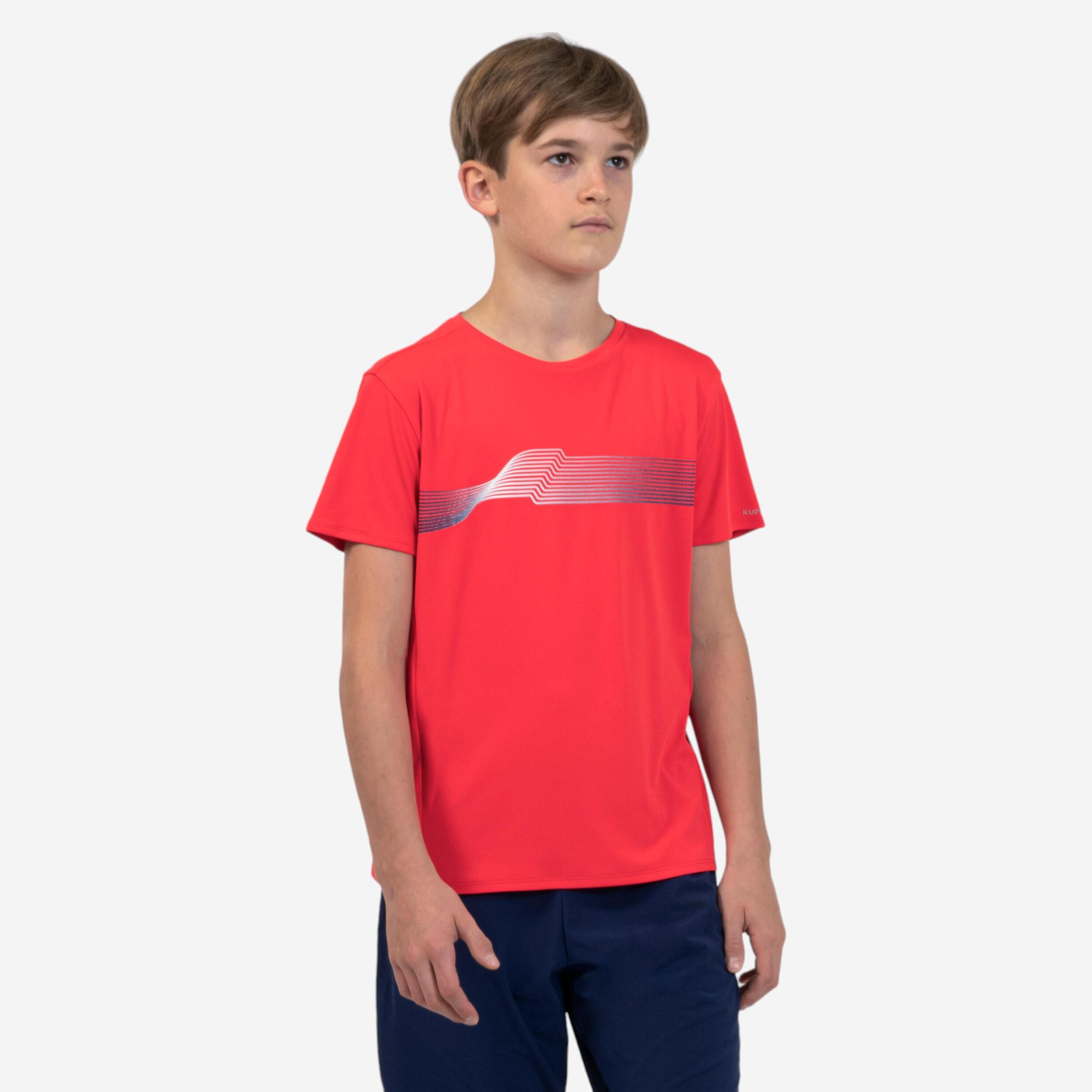 Kiprun Laufshirt kurzarm Leichtathletik AT 300 Kiprun Track Kinder rot