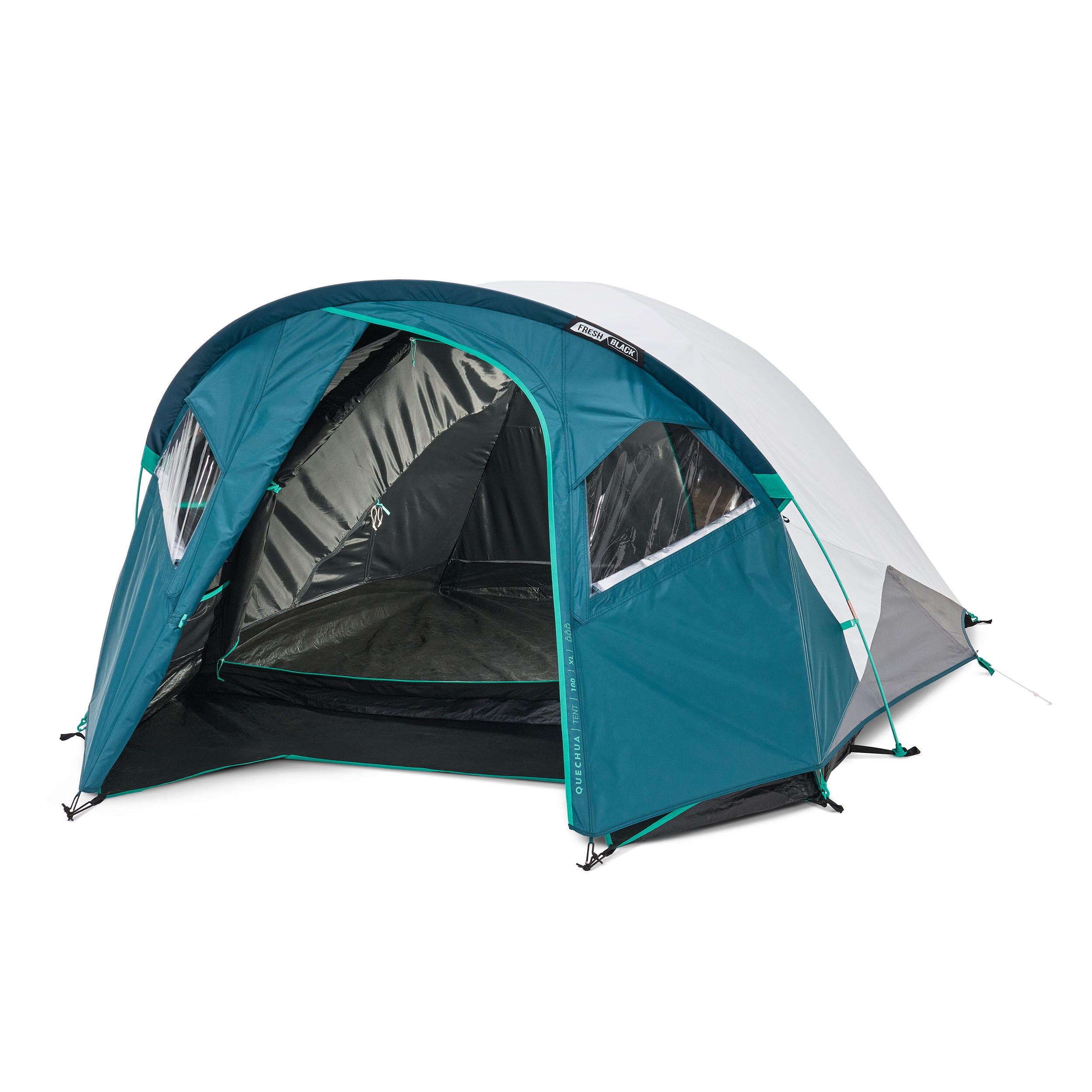 Quechua Campingzelt Stangenaufbau Fresh & Black - MH100 XL für 3 Personen