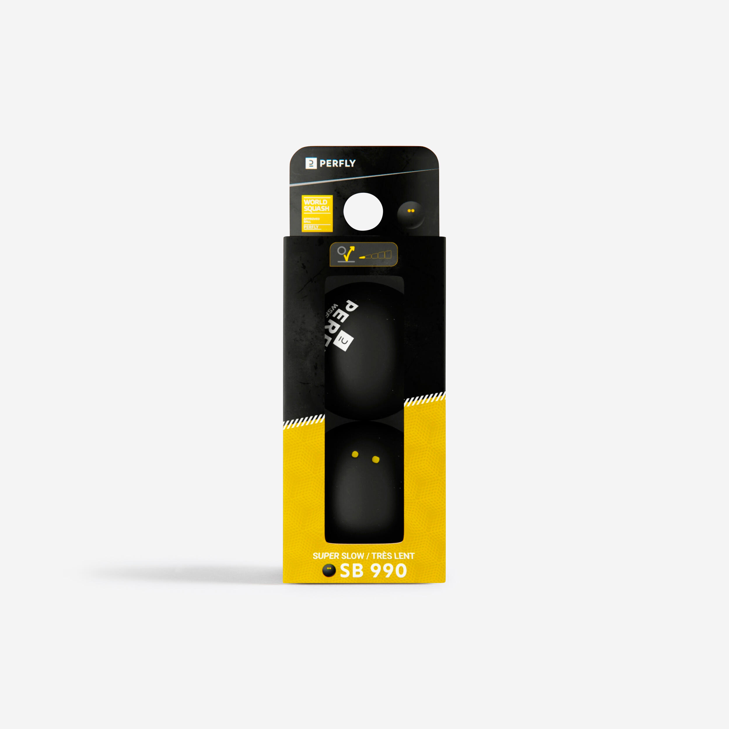 Perfly Squashbälle zwei gelbe Punkte - SB 990 2er-Pack