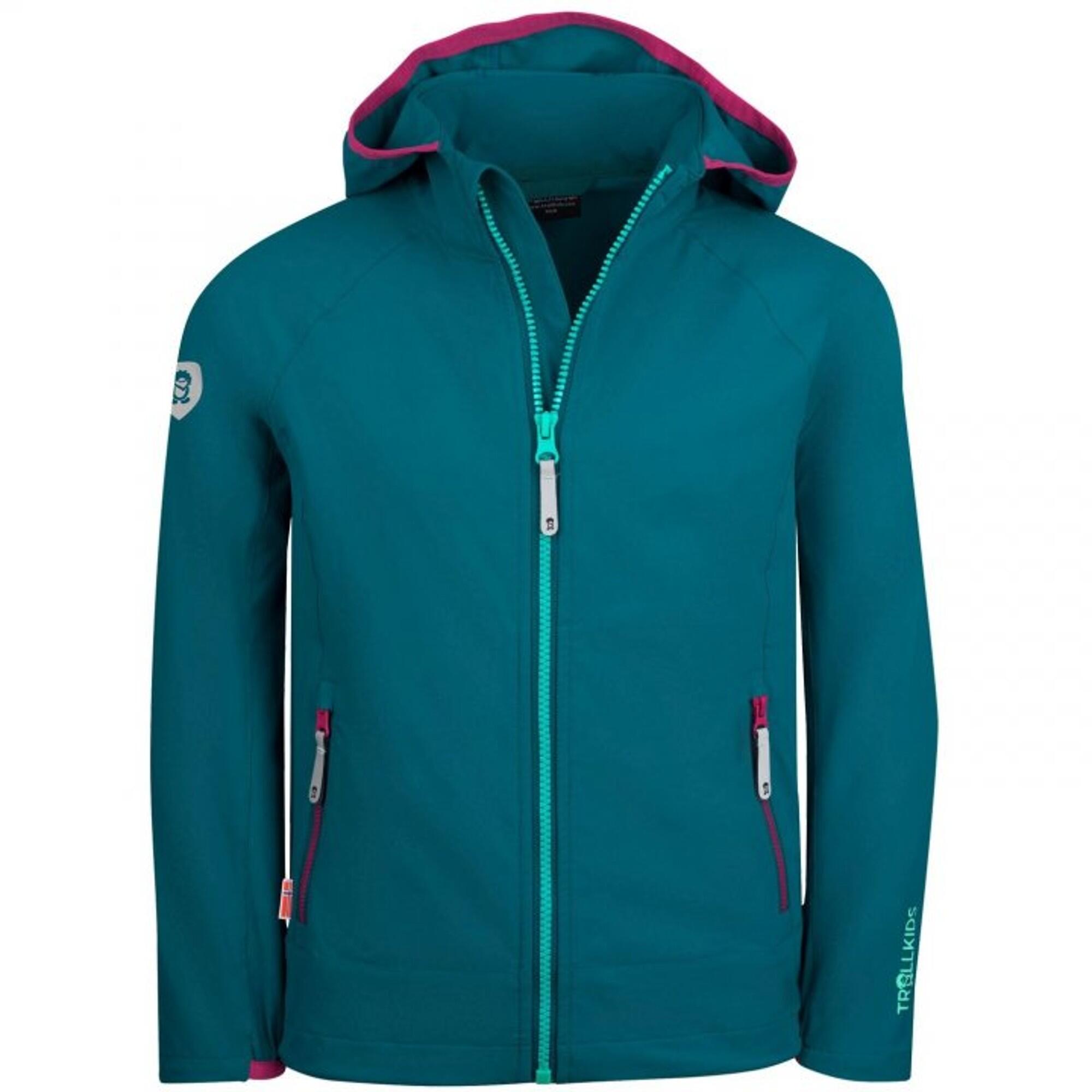 Trollkids Wanderjacke leicht TROLLKIDS Kids Kvalvika Jacket Kinder smaragd/pink
