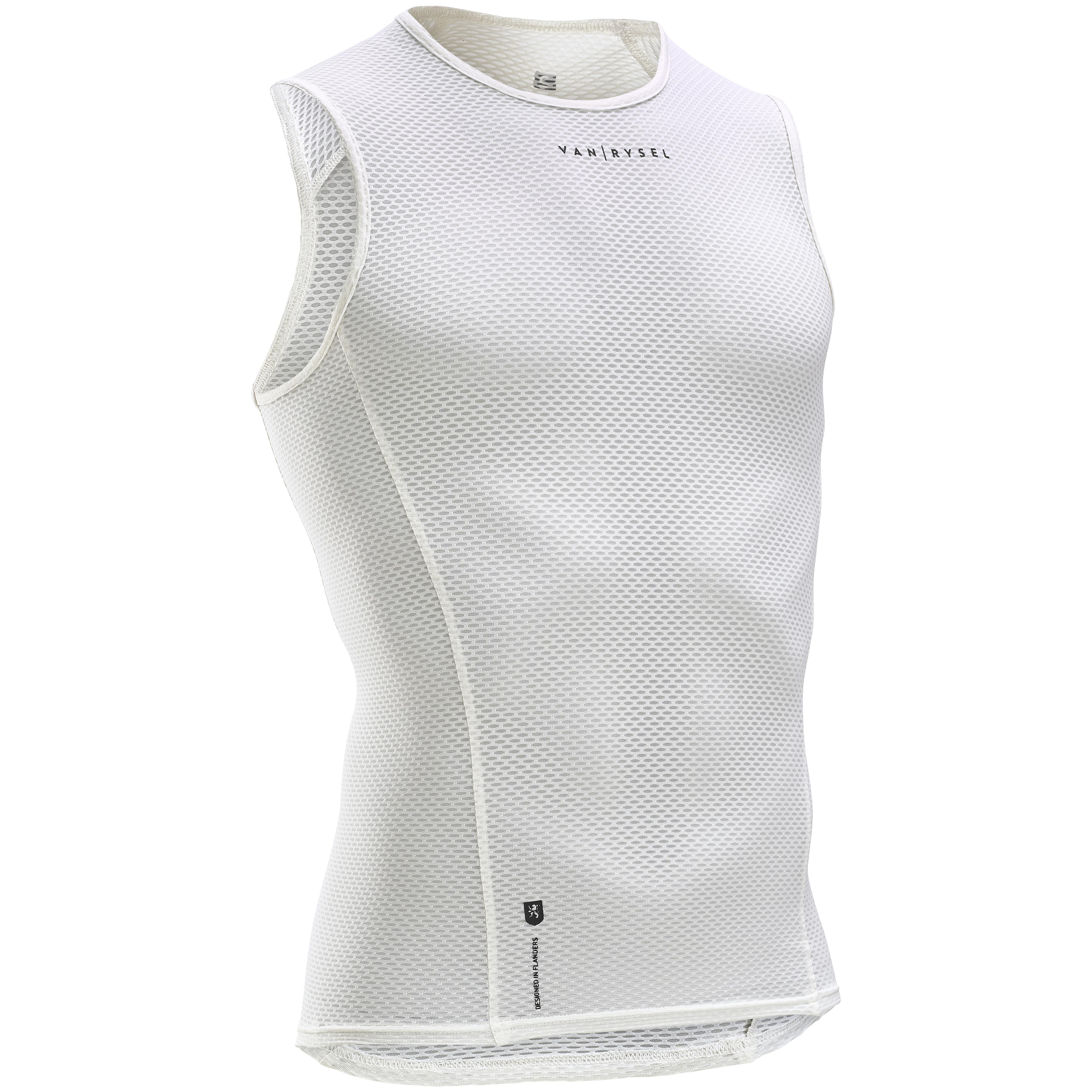 Van Rysel Fahrrad Unterwäsche Rennrad RC 500 Funktionsshirt ärmellos Herren weiss