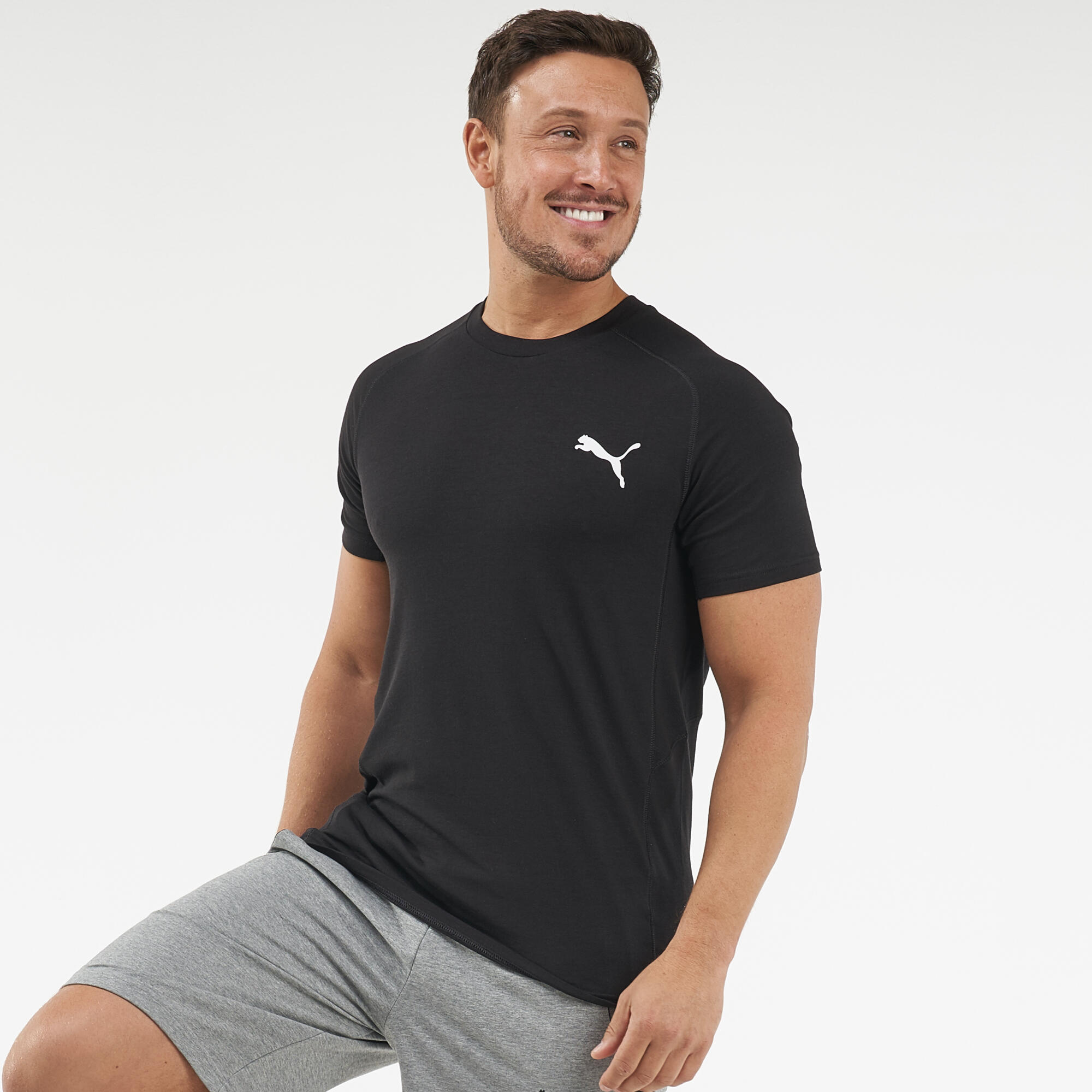 Puma T-Shirt Fitness Baumwolle Herren schwarz