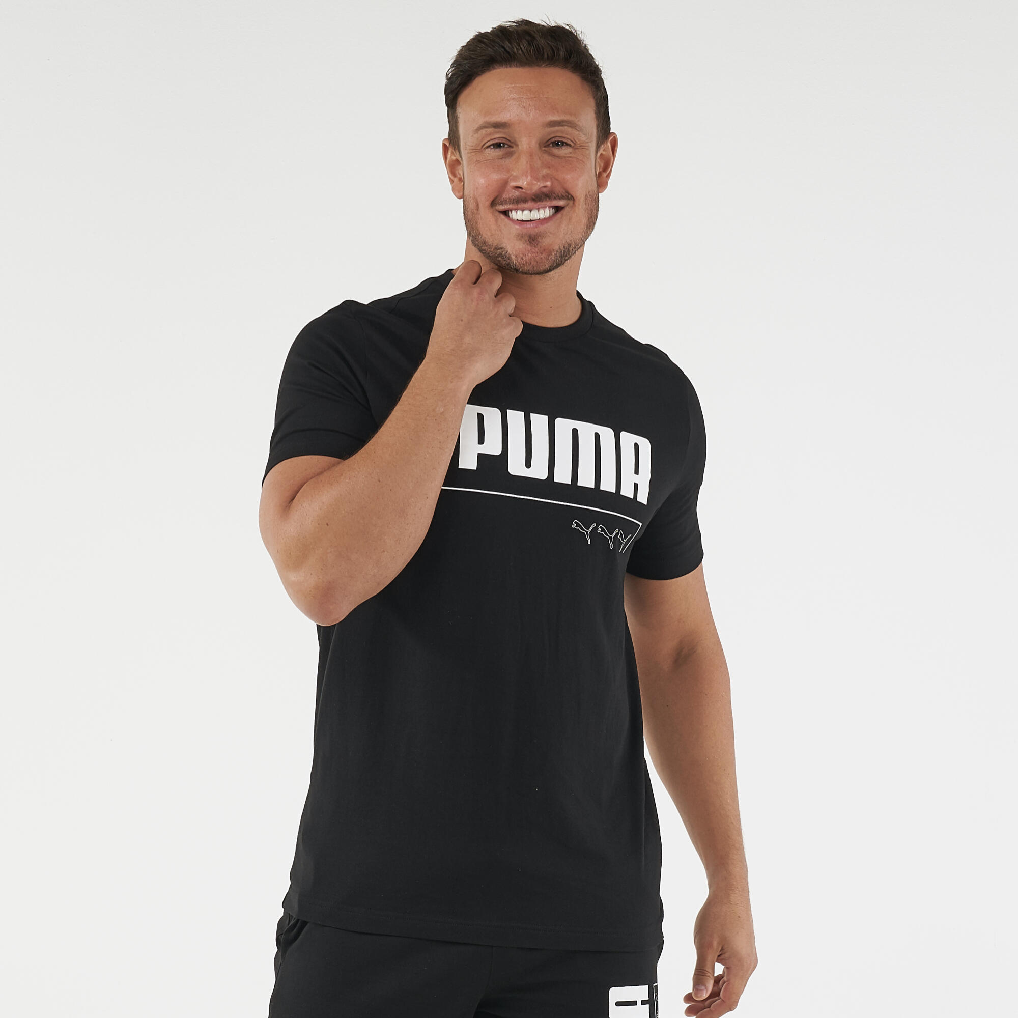 Puma T-Shirt Fitness Puma 100 % Baumwolle Herren schwarz