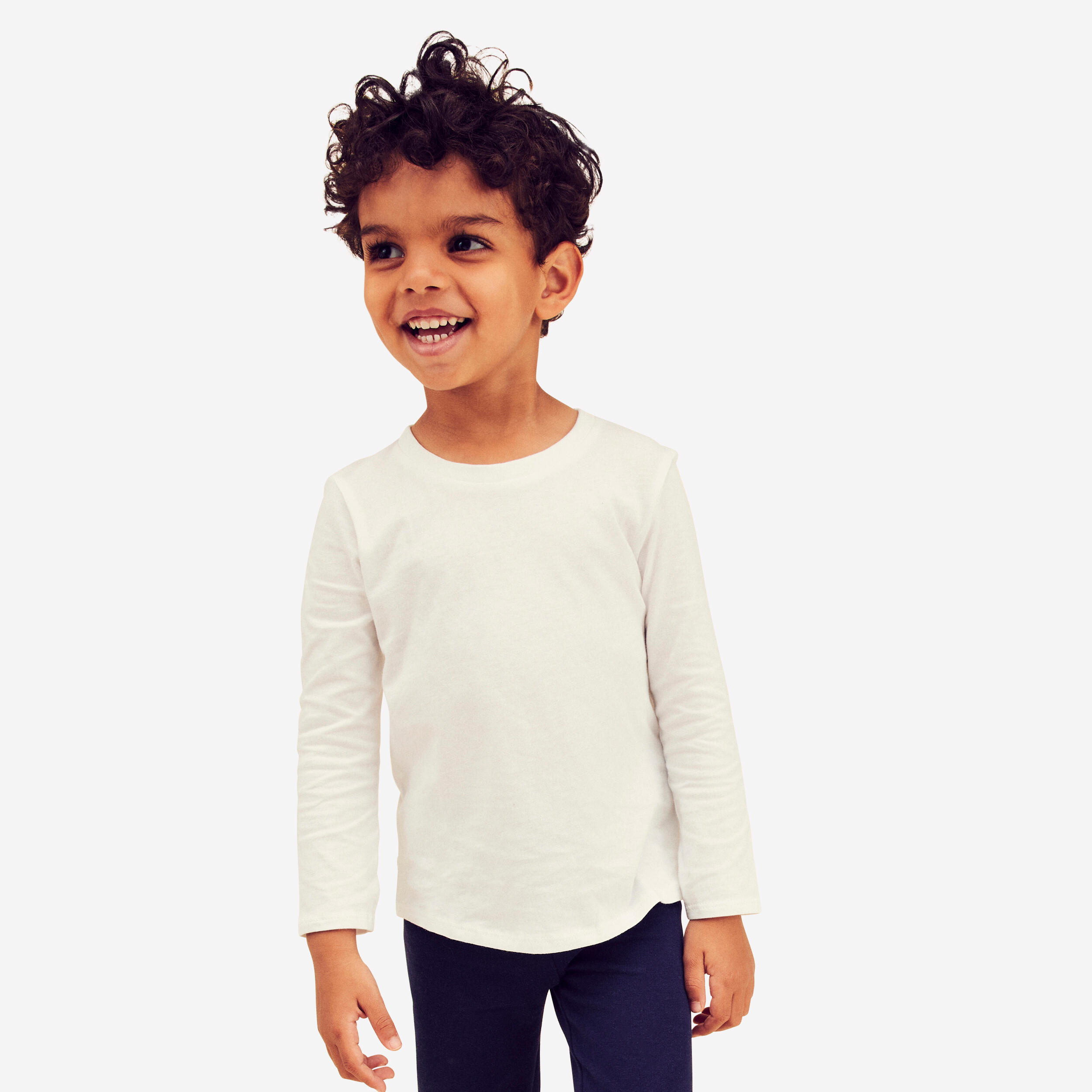 Domyos Langarmshirt Basic Baumwolle Babyturnen Kinderturnen weiss