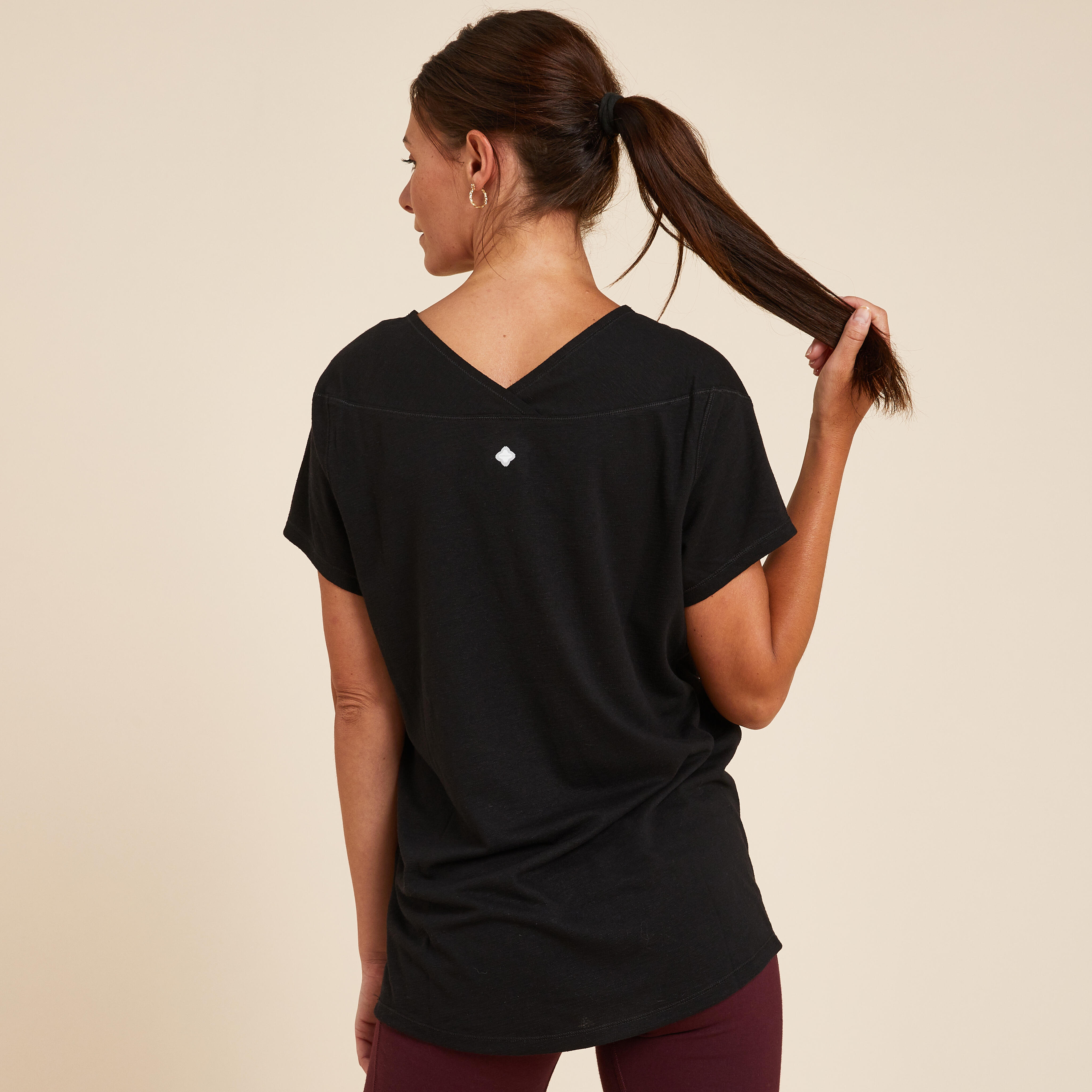 Kimjaly T-Shirt sanftes Yoga Ecodesign Damen hellrosa