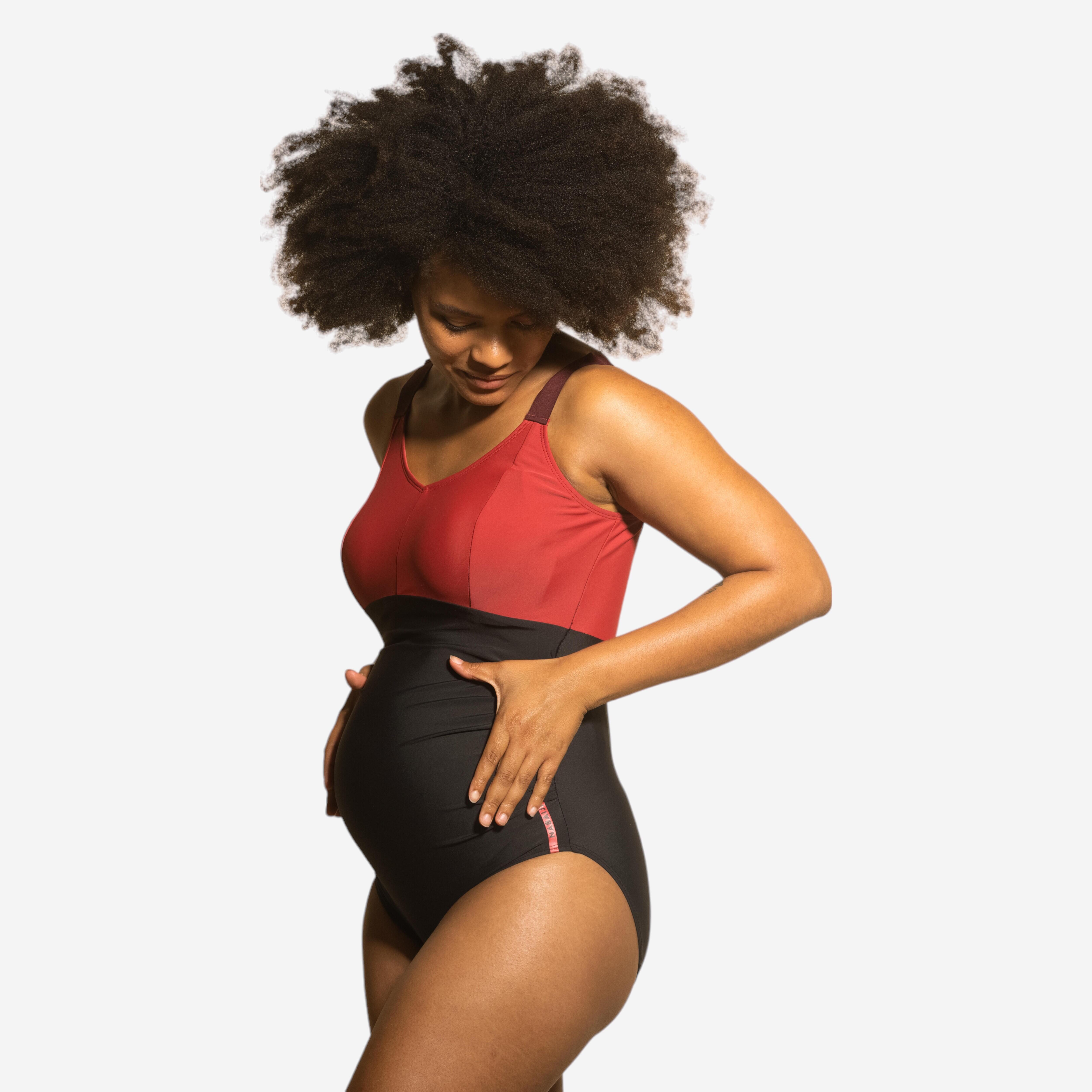 Nabaiji Umstandsbadeanzug Aquagym Aya schwarz/dunkelrosa