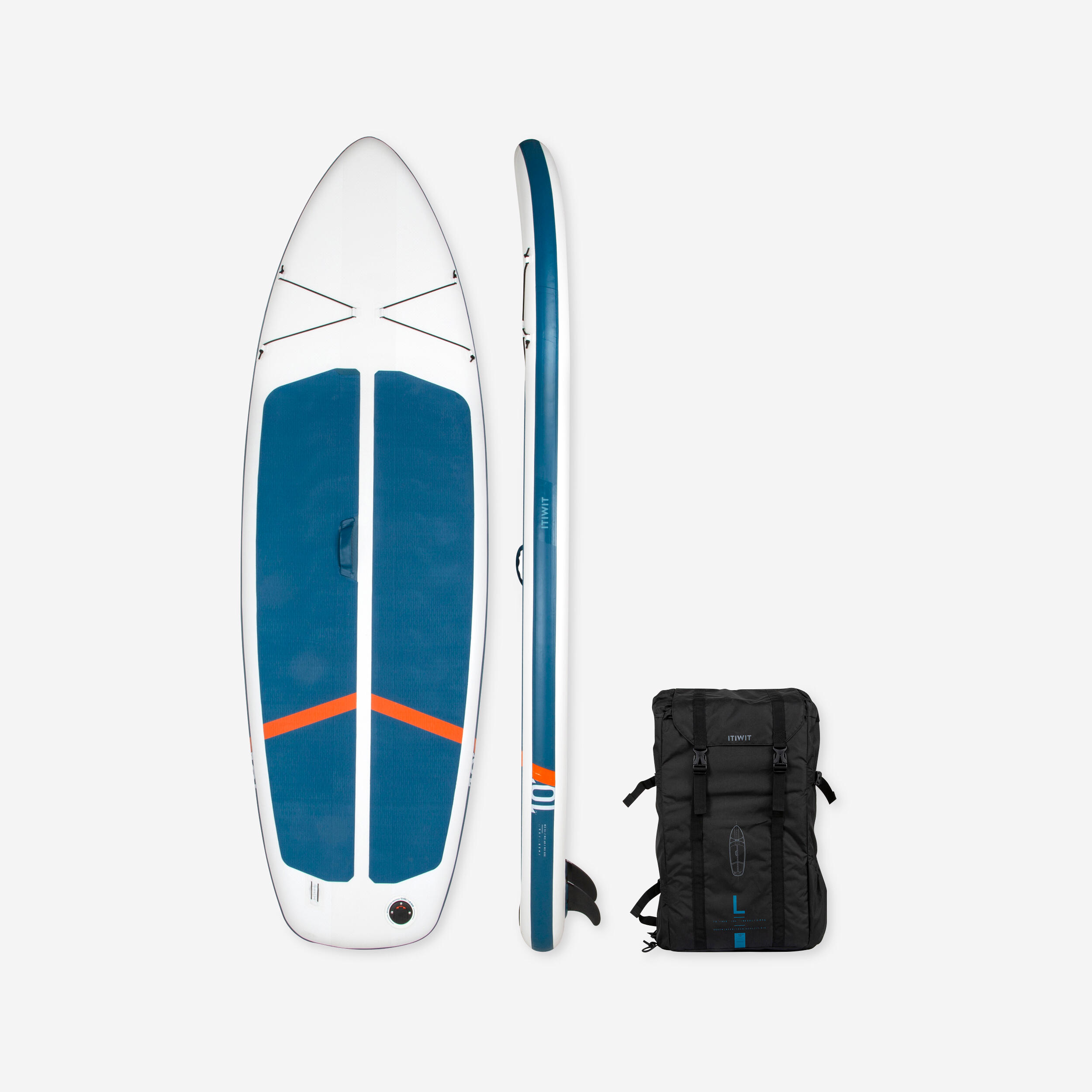 Itiwit SUP-Board Stand Up Paddle aufblasbar Einsteiger Compact Gr. L weiss/blau