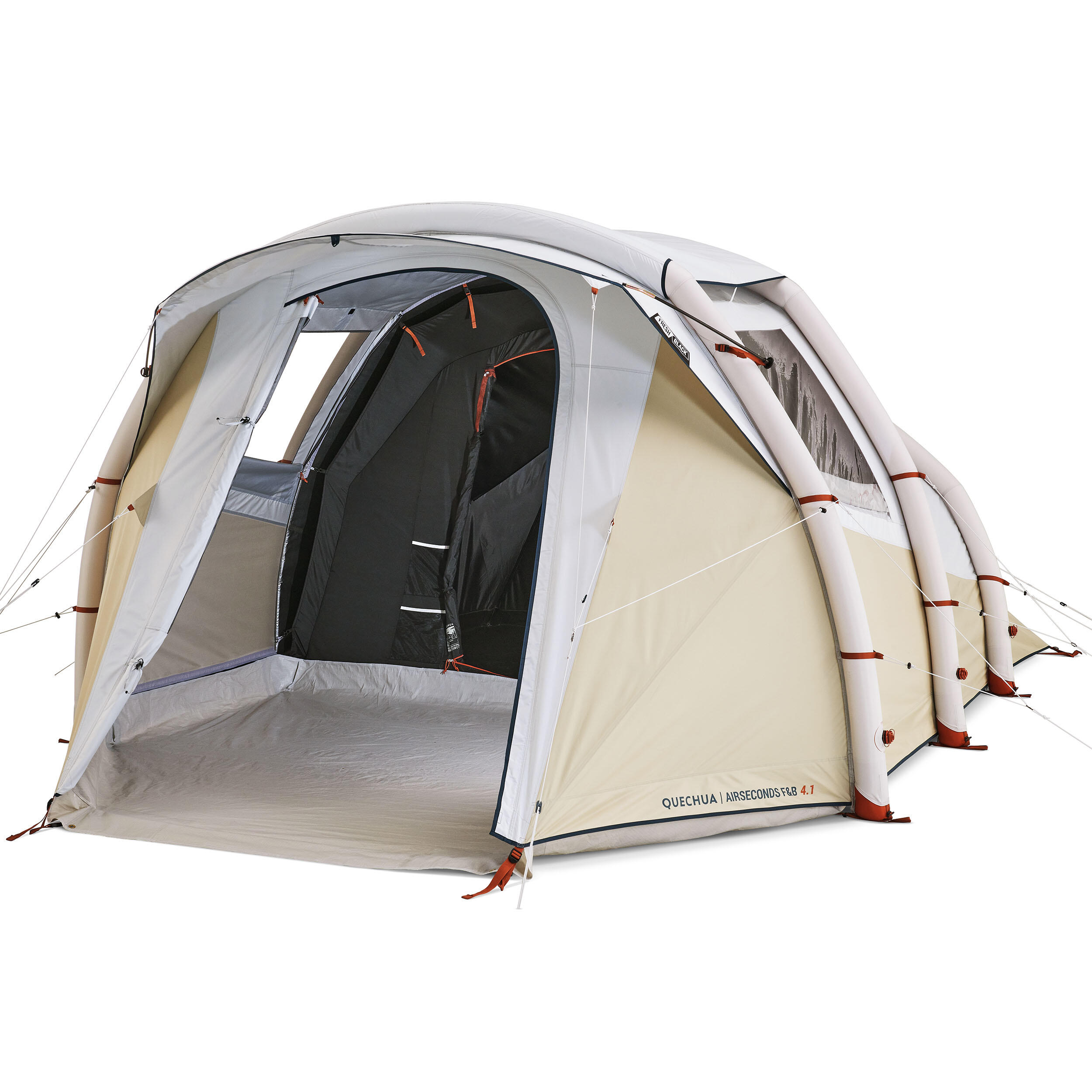 Quechua Familienzelt aufblasbar Fresh & Black - Air Seconds 4.1 für 4 Personen 1 Kabine