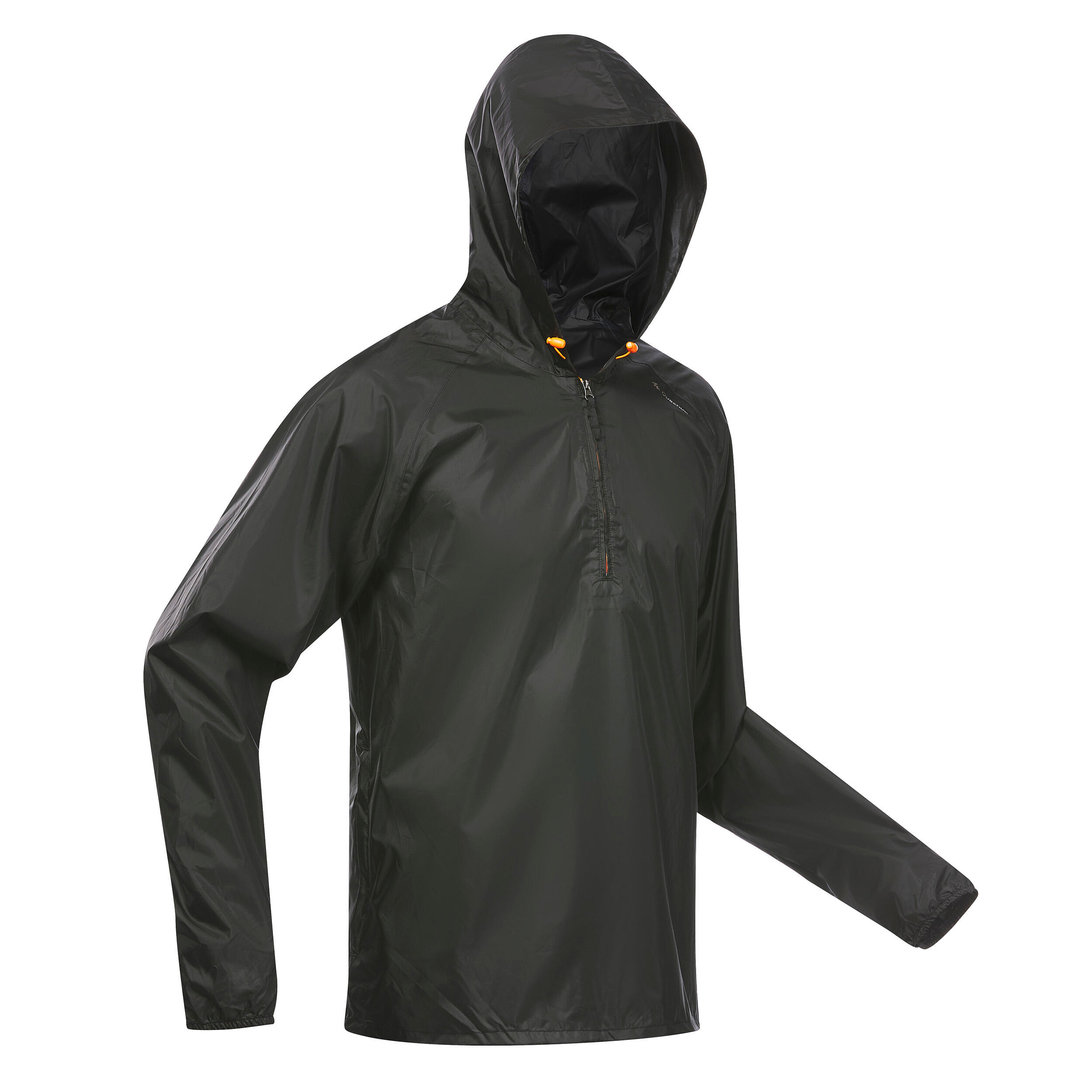 Quechua Regenjacke Wandern Raincut mit kurzem Reissverschluss Herren schwarz