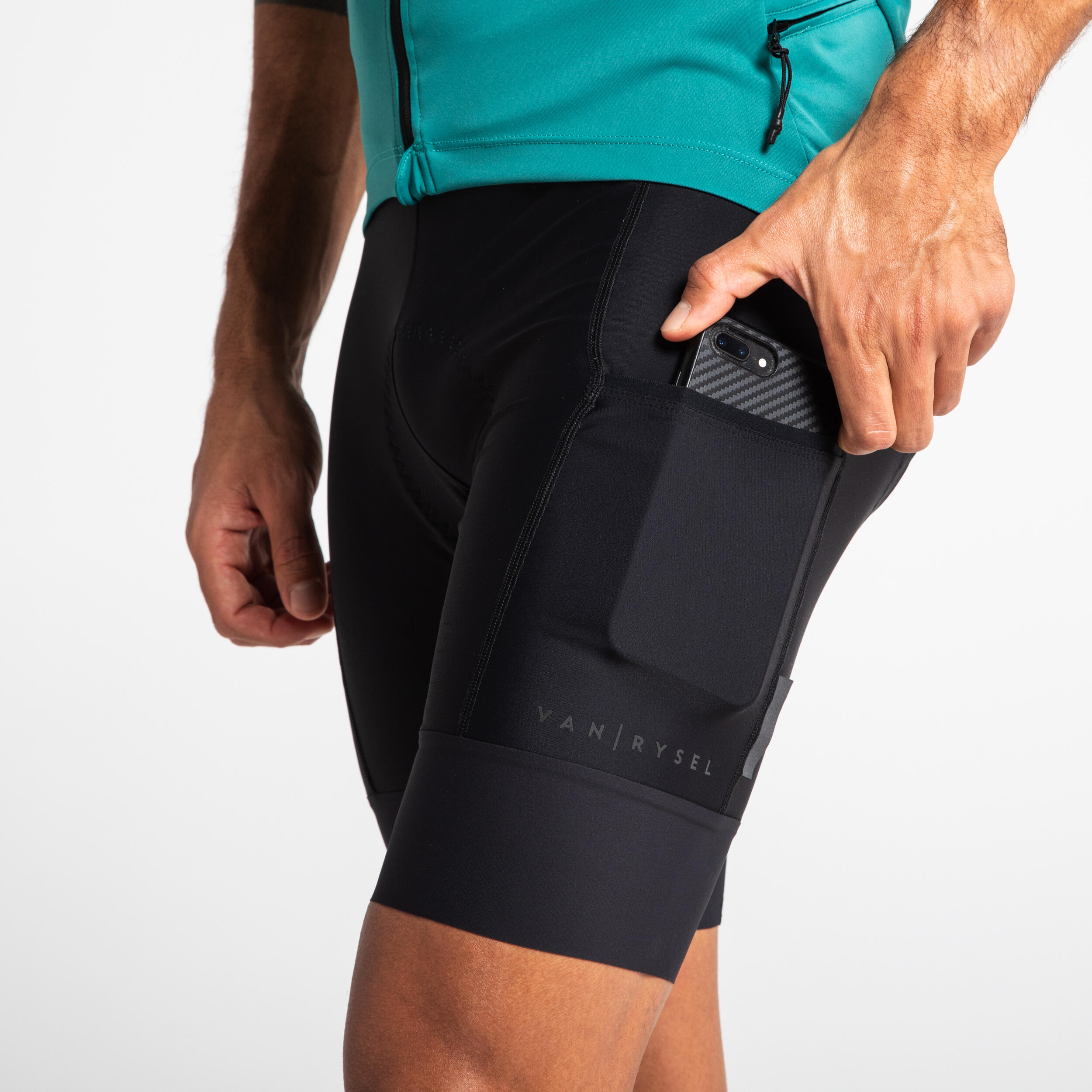 Van Rysel Radhose kurz Rennrad ohne Träger Herren RC500 schwarz