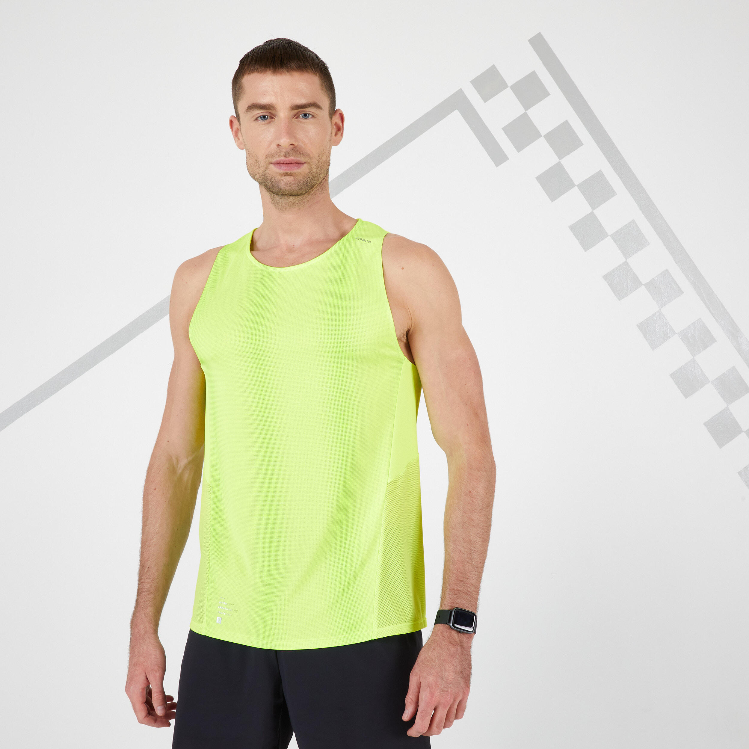 Kiprun Laufshirt ärmellos Tank-Top atmungsaktiv Kiprun Light Herren gelb
