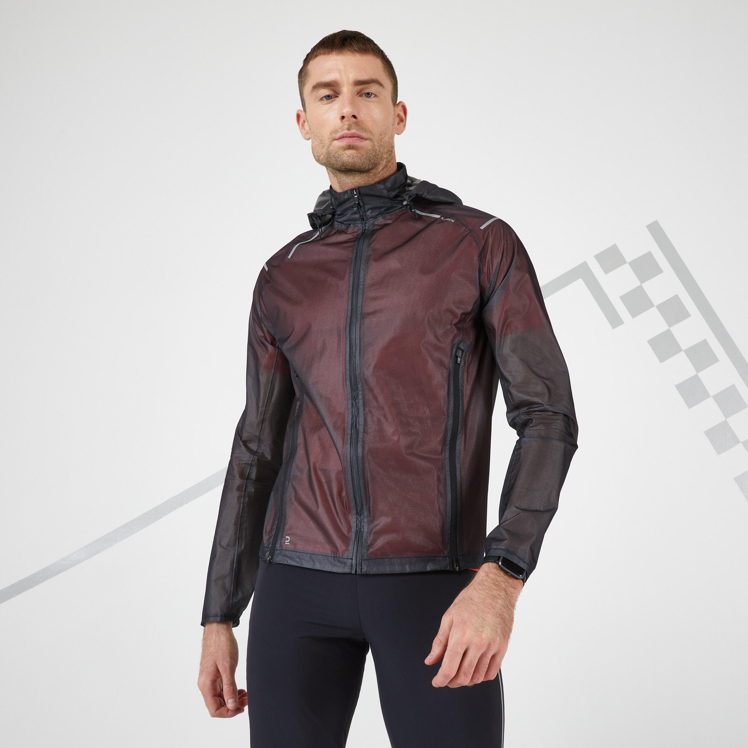 Kiprun Lauf-Regenjacke wasserdicht Kiprun Light Herren schwarz