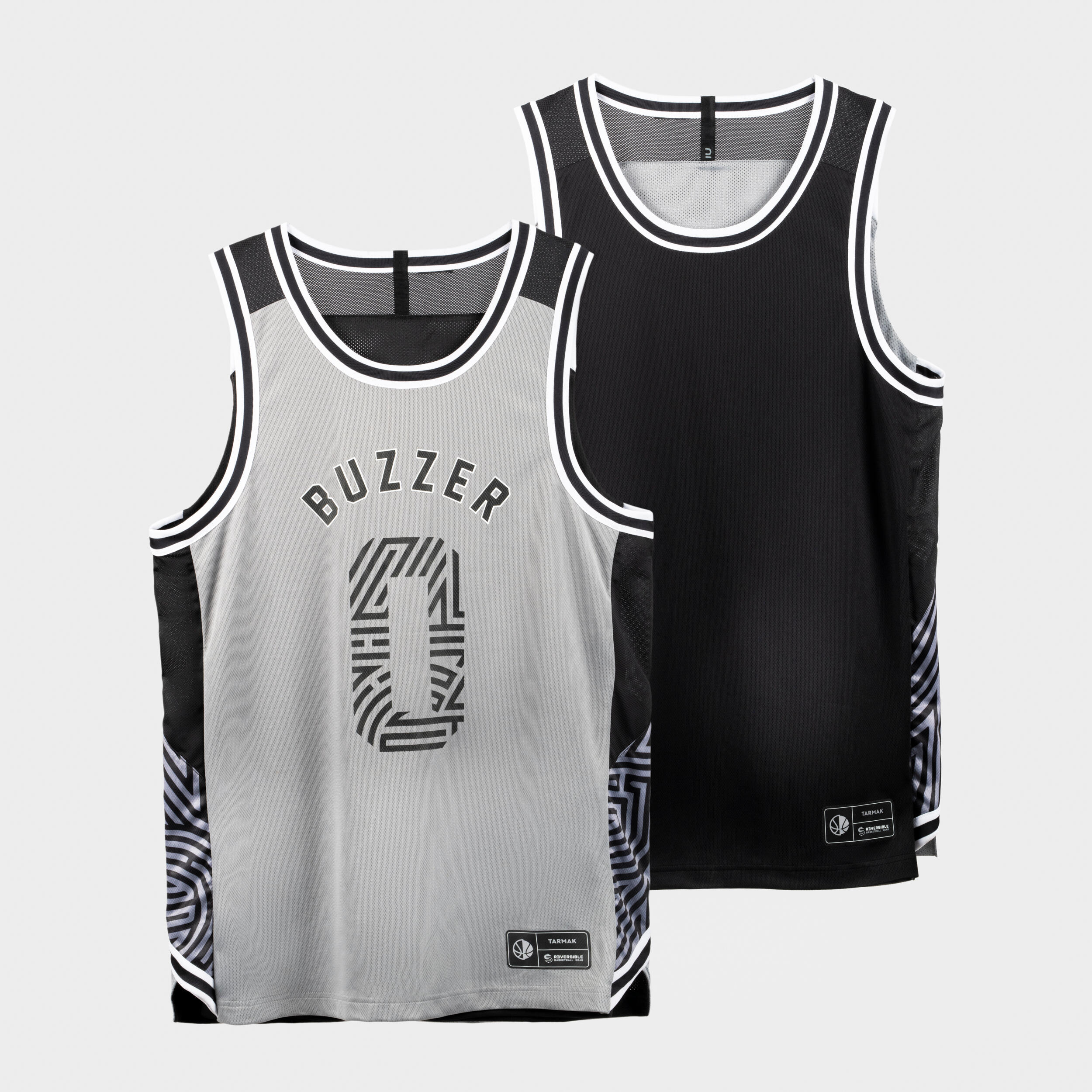 Tarmak Basketballtrikot T500R ärmellos wendbar Herren Buzzer grau/schwarz