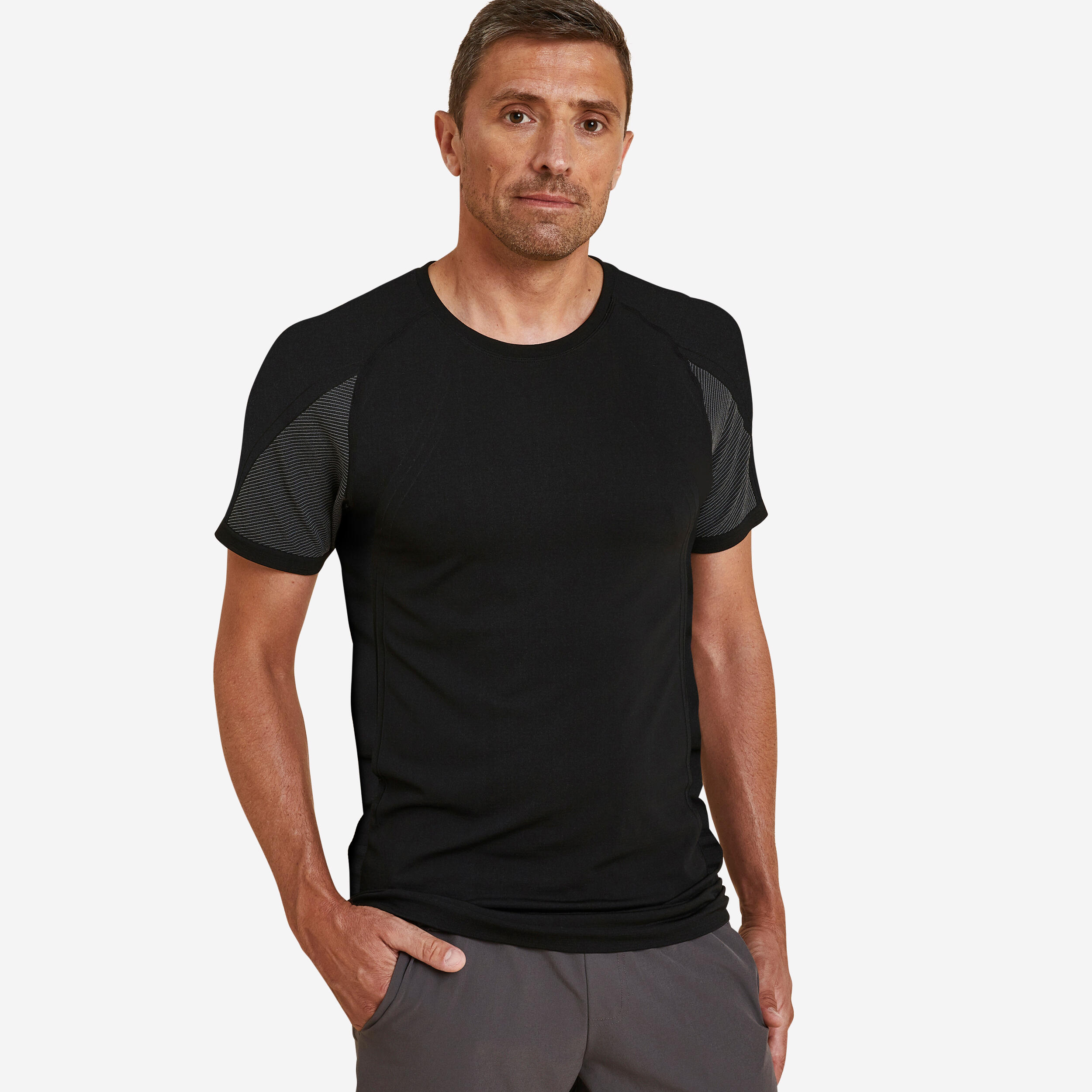 Kimjaly T-Shirt Yoga Seamless zweite Haut Herren schwarz
