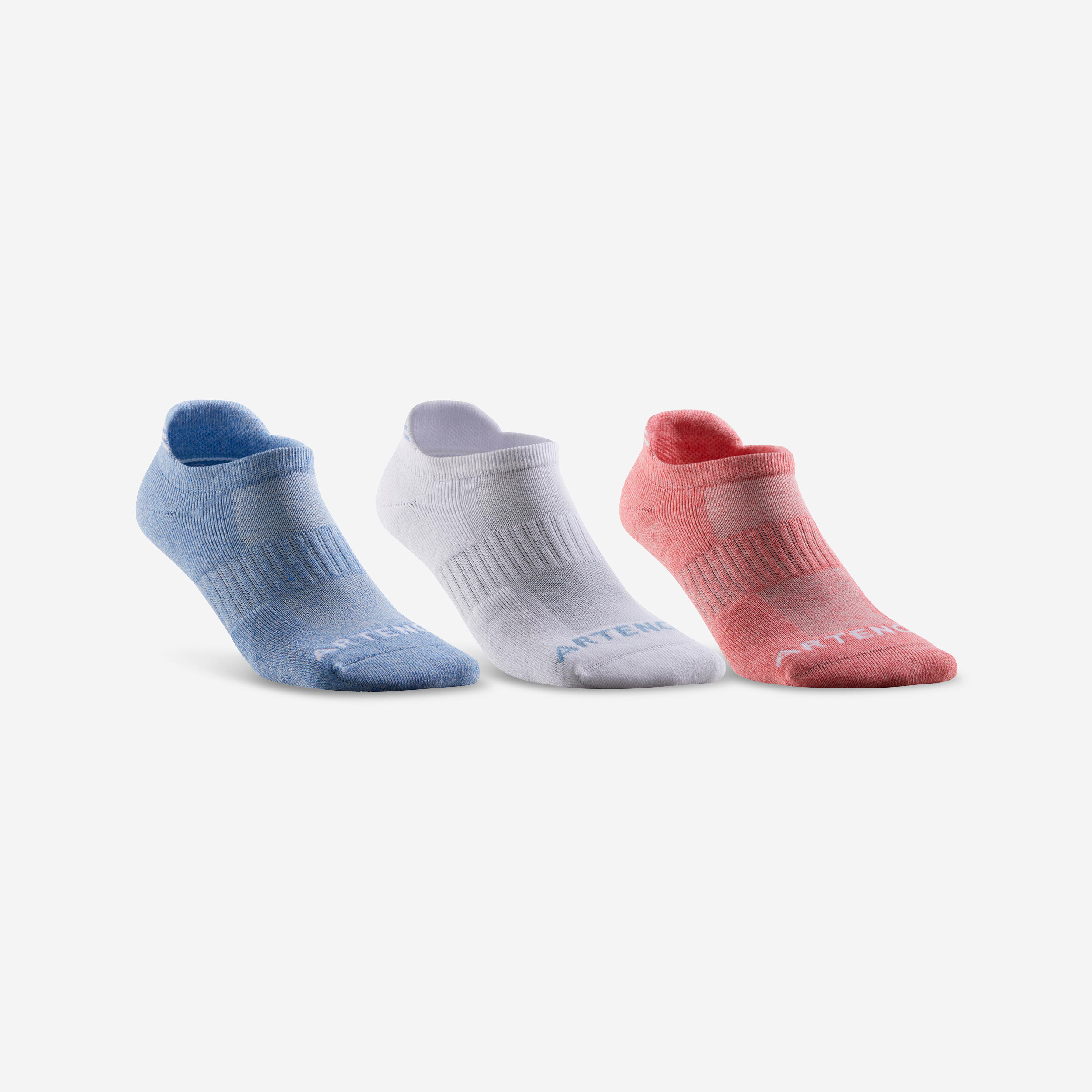 Artengo Tennissocken RS 500 Low 3er-Pack blau/weiss/rosa