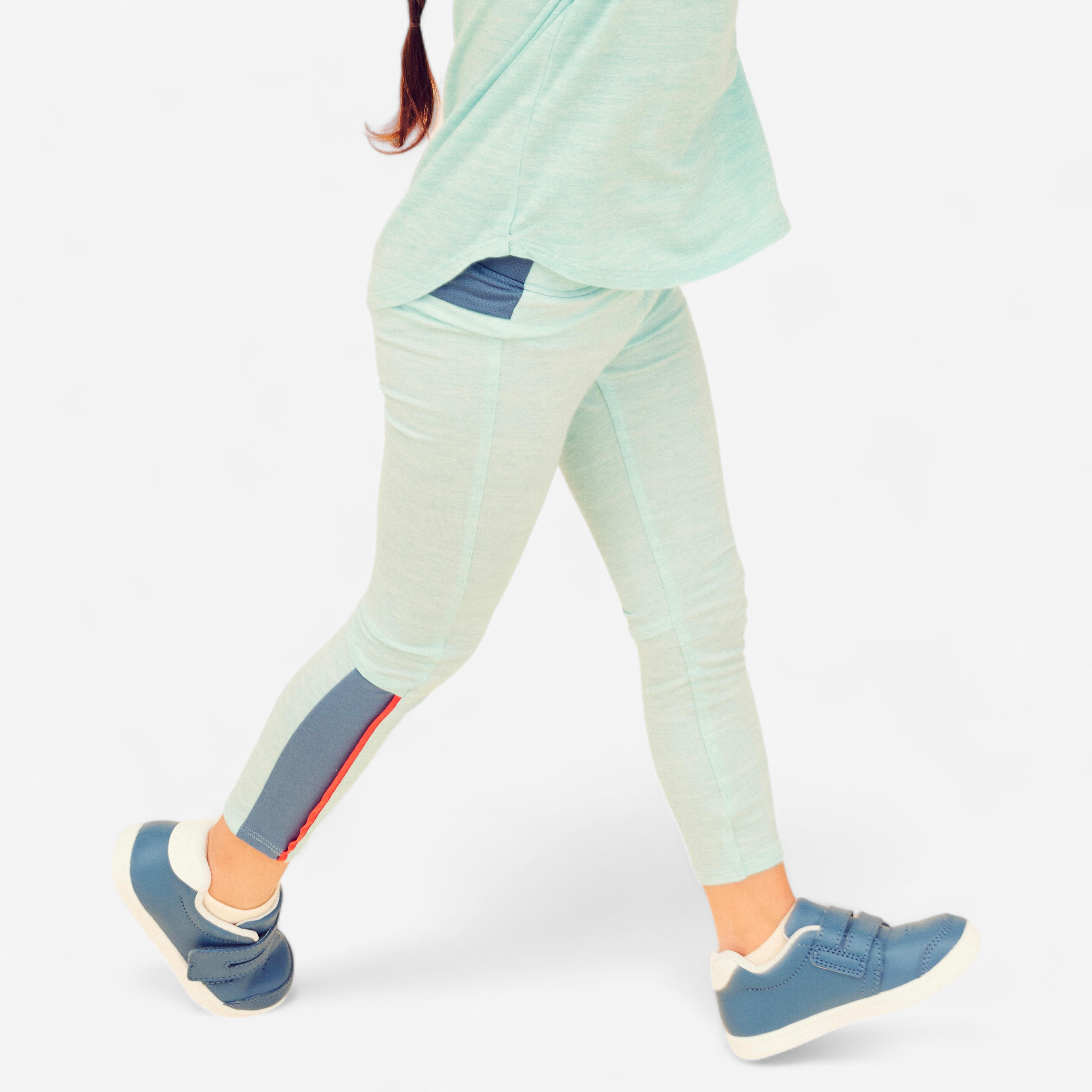 Domyos Leggings Kinder anpassbar atmungsaktiv - 500 türkis