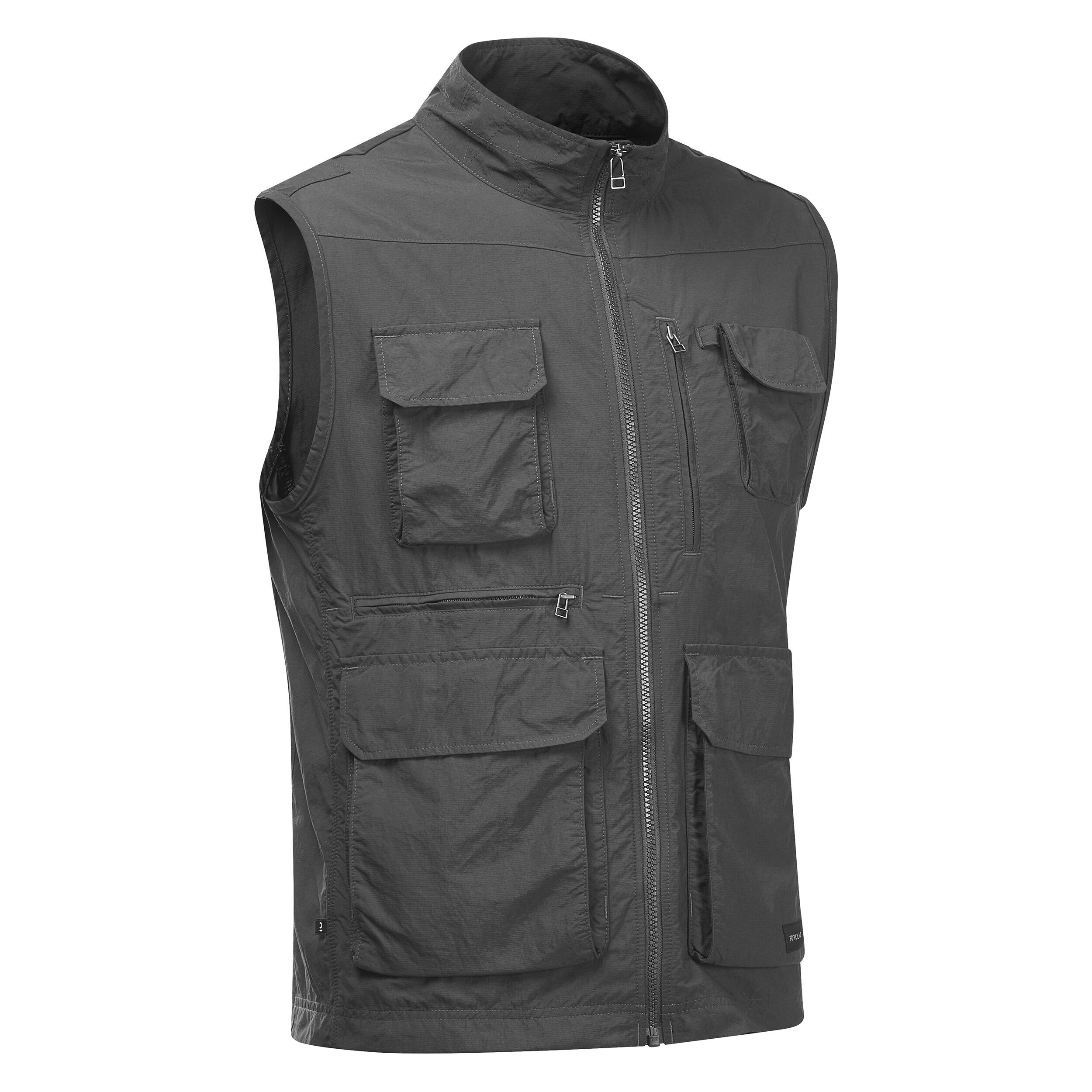Forclaz Outdoorweste Travel 100 Herren viele Taschen grau